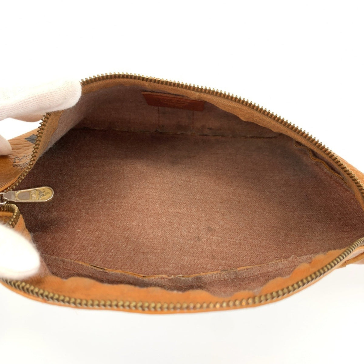 Mcm Brown Pvc Pouch Sling Bag (Pre-Owned)