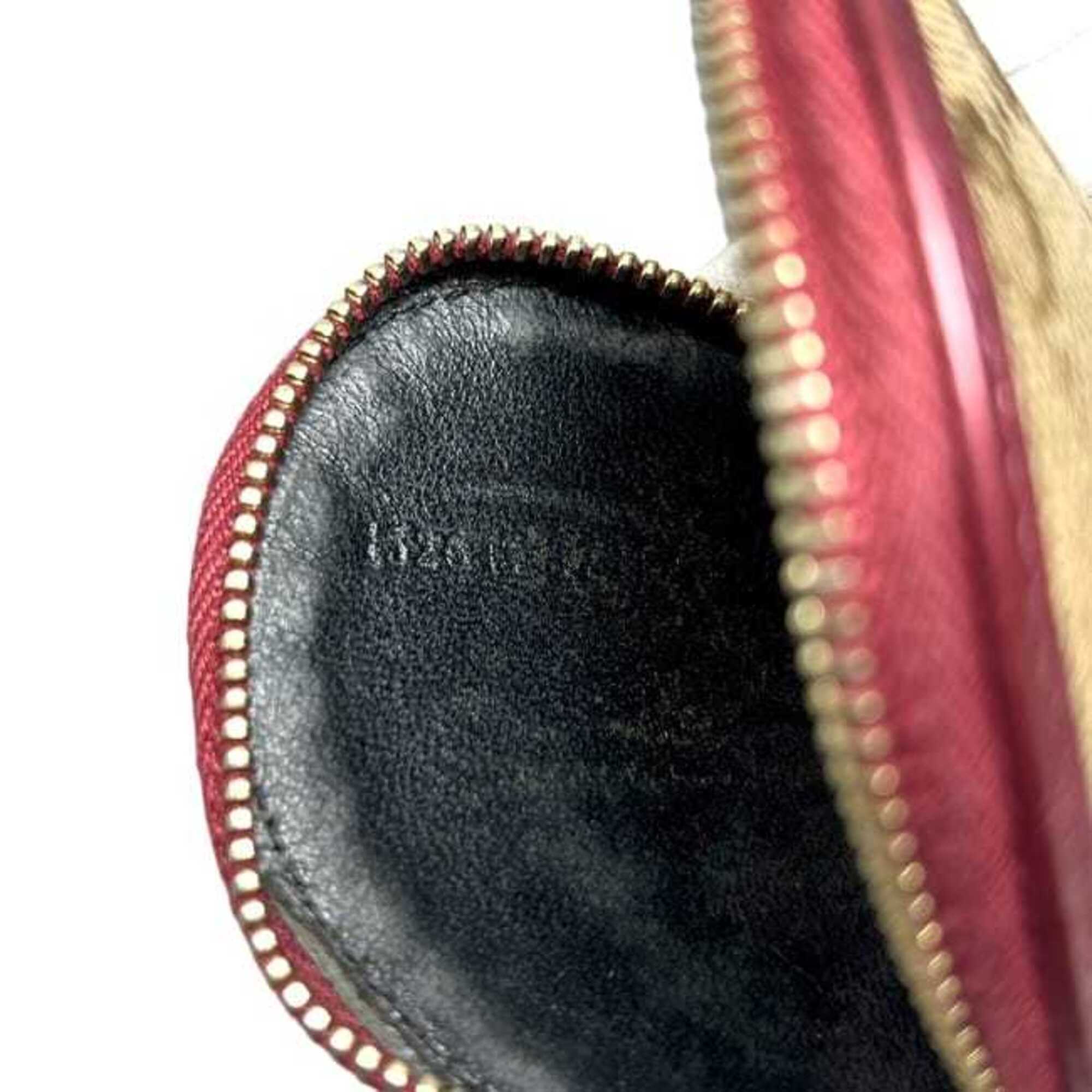 Gucci Beige Bordeaux Gg Canvas Leather Coin Purse/Coin Case (Pre-Owned)