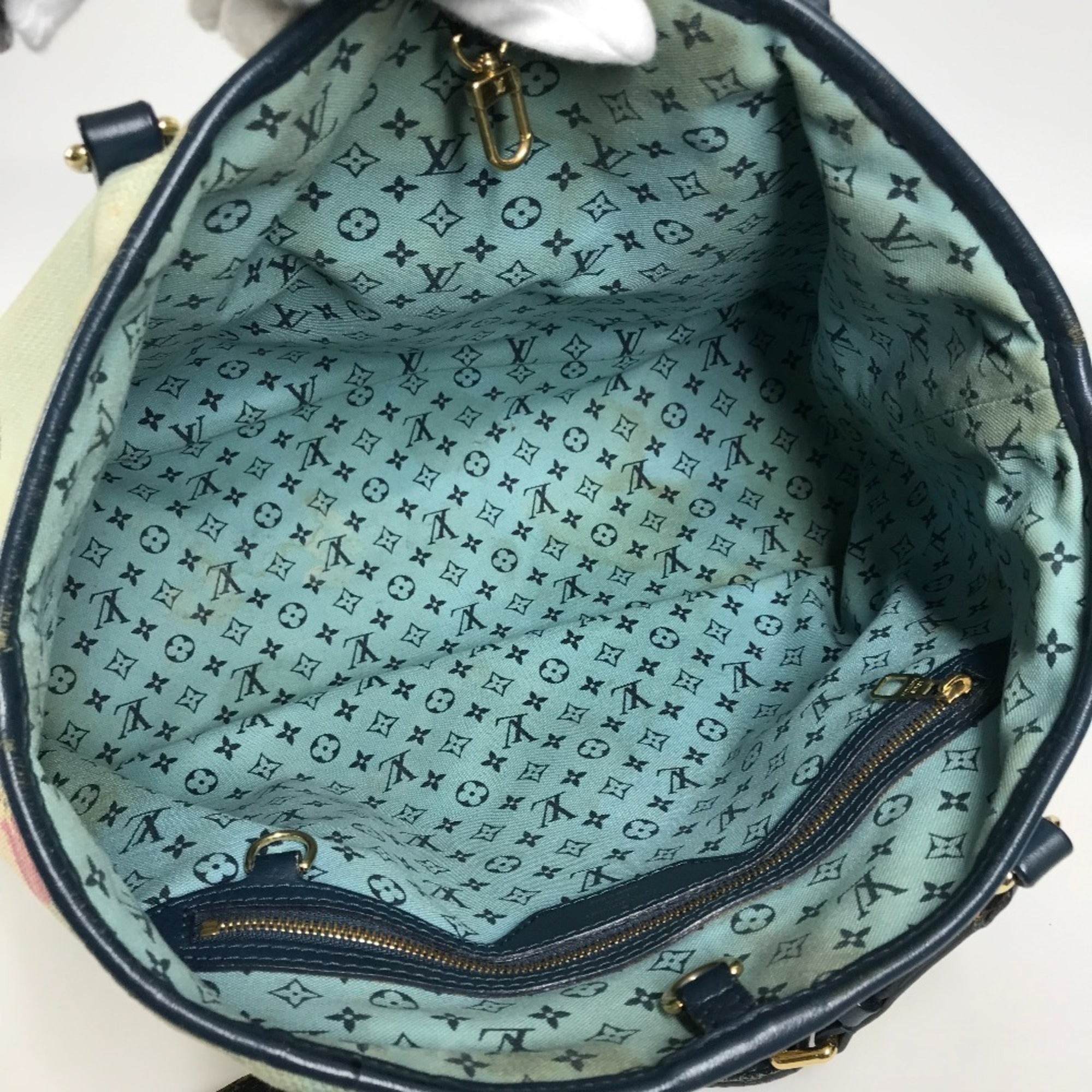 Louis Vuitton Blue Canvas Shoulder Bag Tote Bag (Pre-Owned)