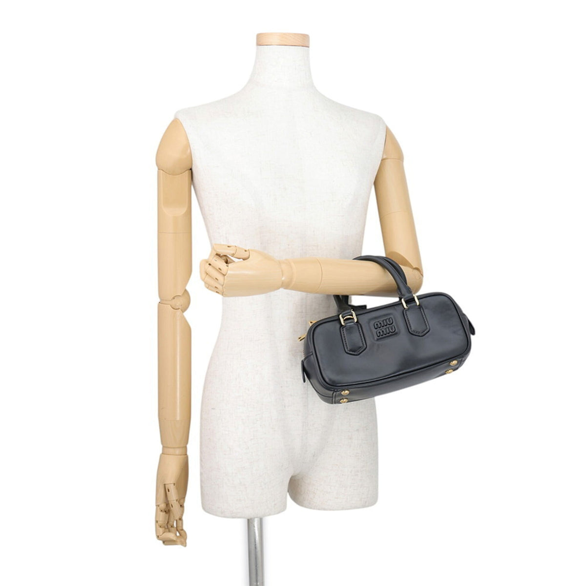 Miu Miu Black Leather Handbag Shoulder Bag (Pre-Owned)