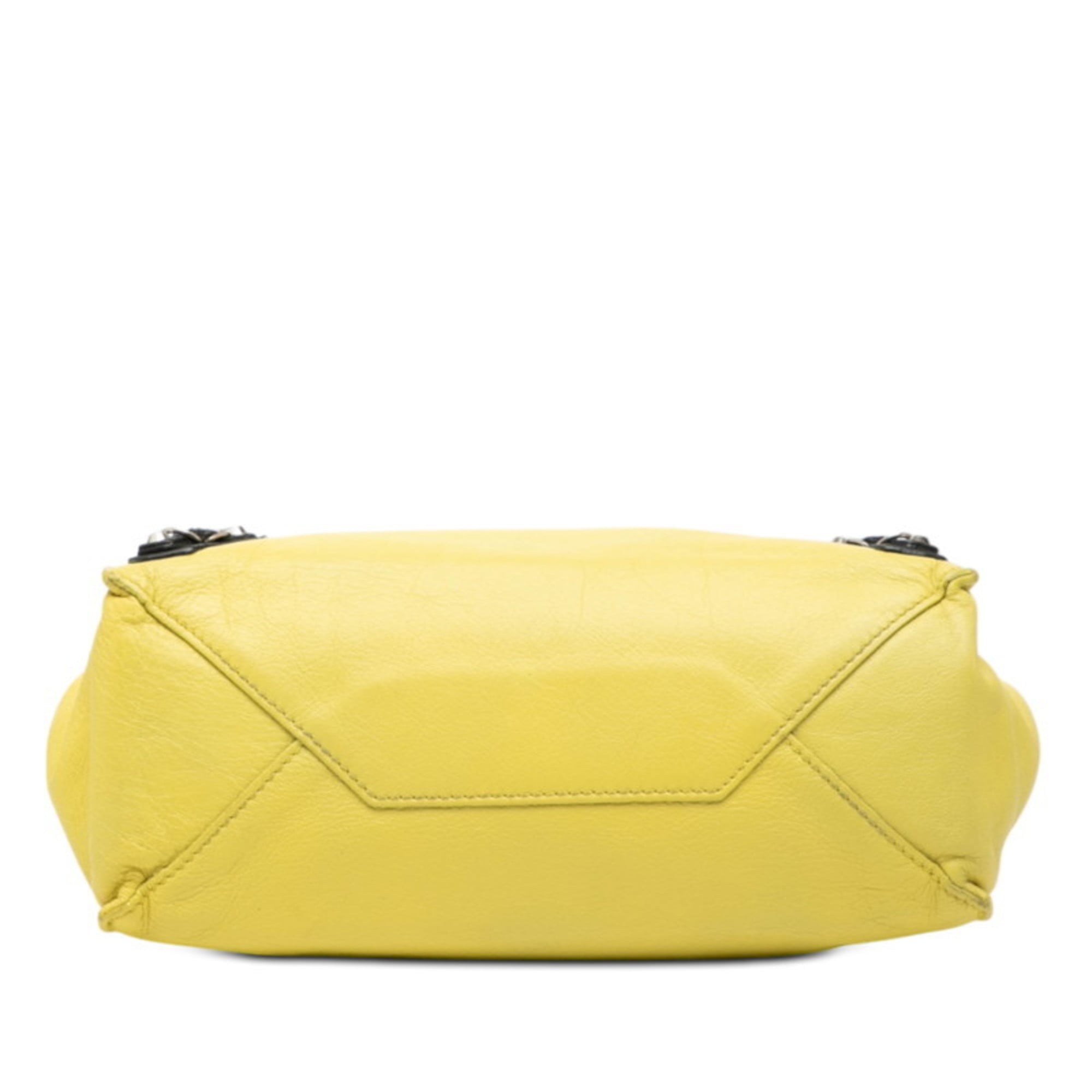 Balenciaga Black Yellow Leather Handbag Shoulder Bag (Pre-Owned)