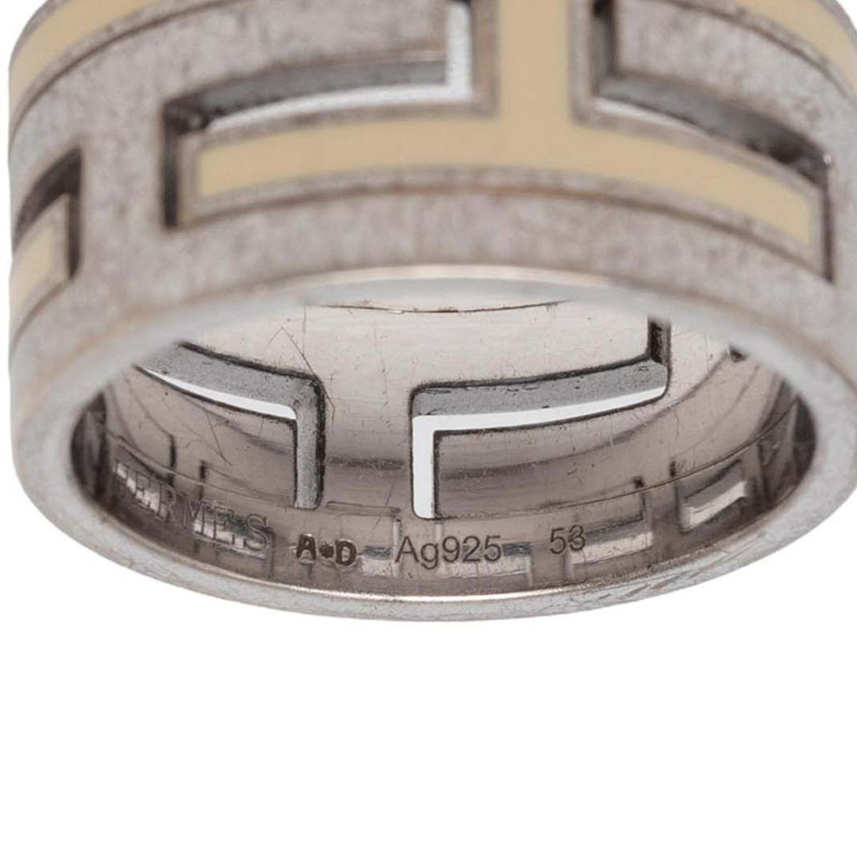 Hermes Silver Silver 925 Band Ring (Pre-Owned)