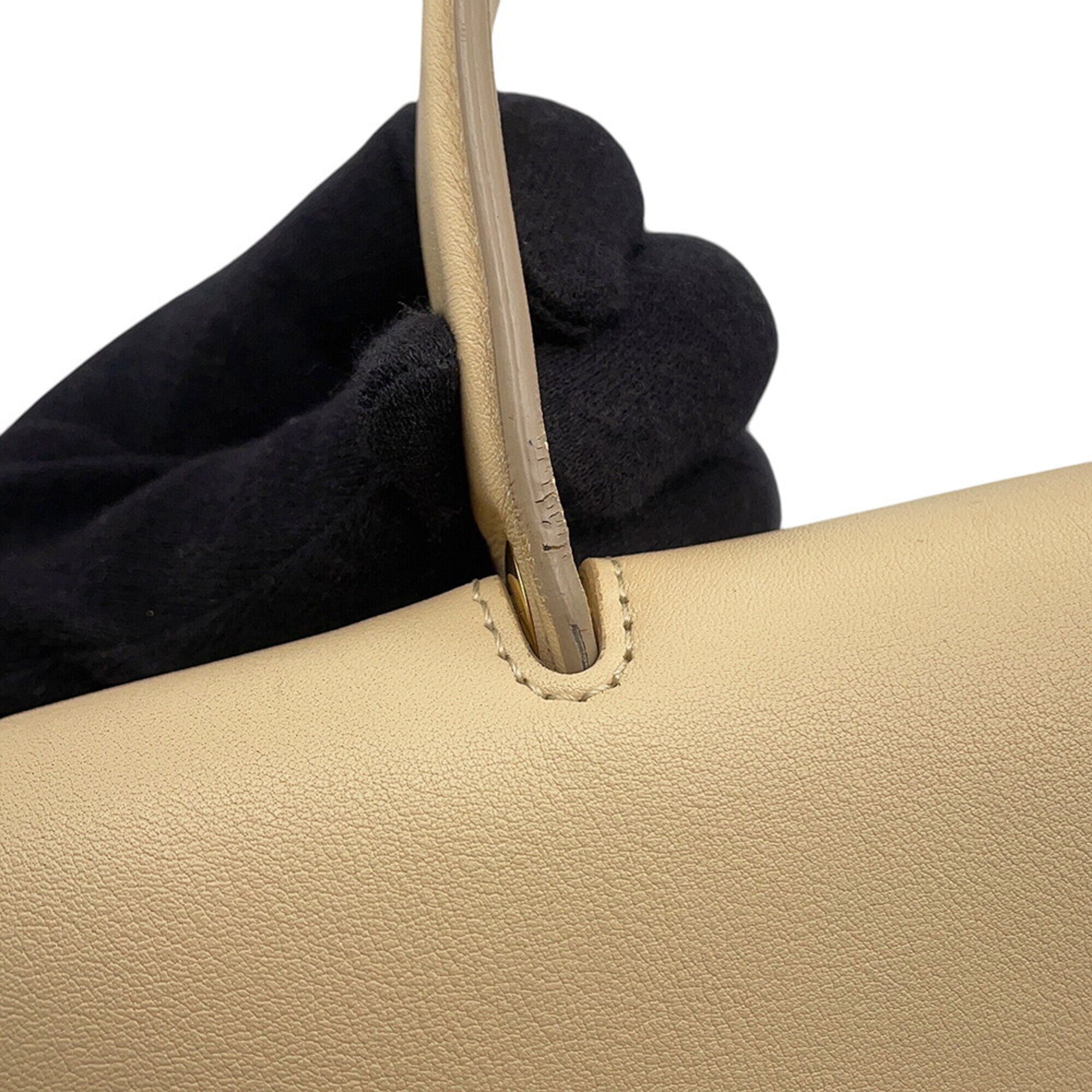 Celine Beige Black Leather Handbag (Pre-Owned)