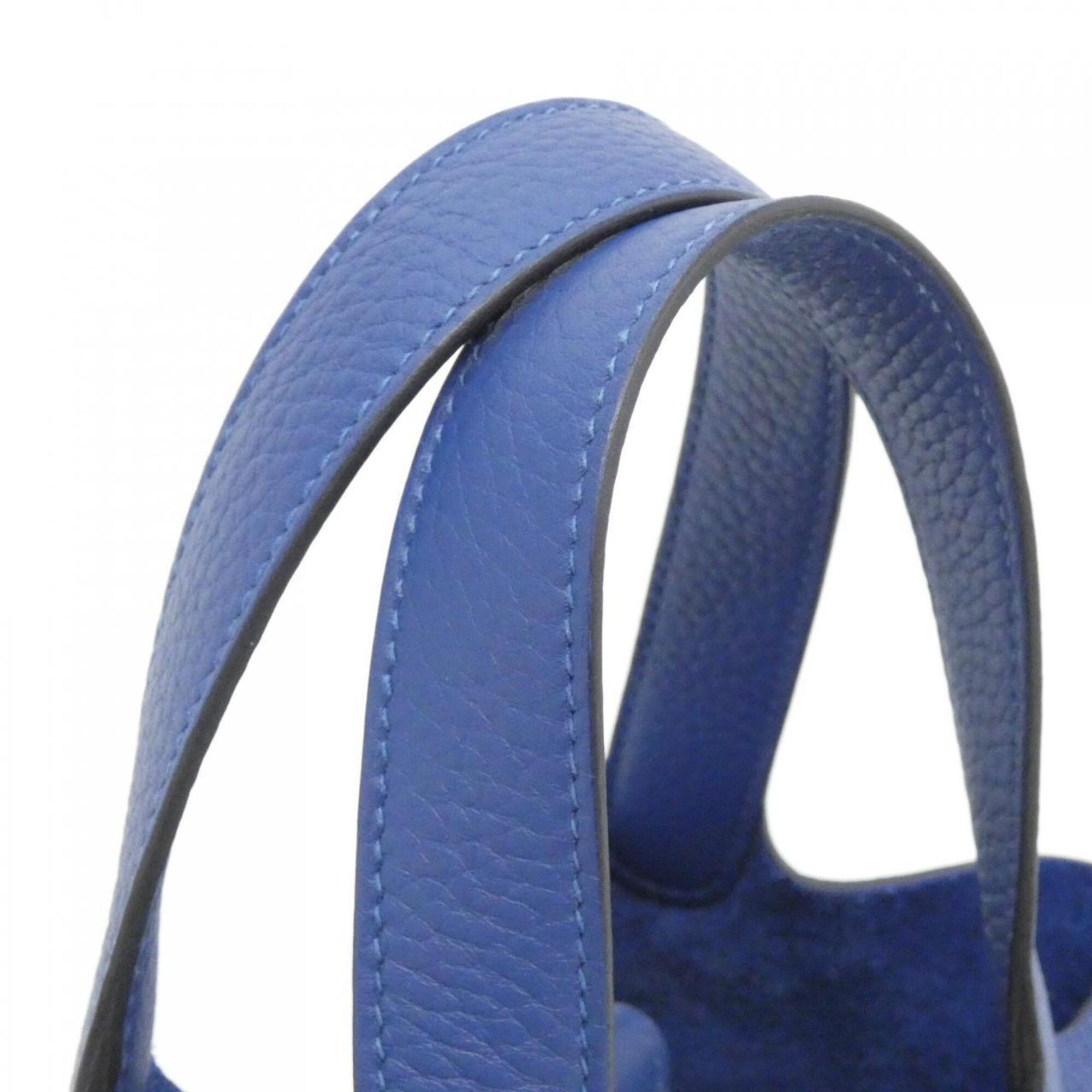 Hermes Blue Taurillon Clemence Leather Handbag (Pre-Owned)