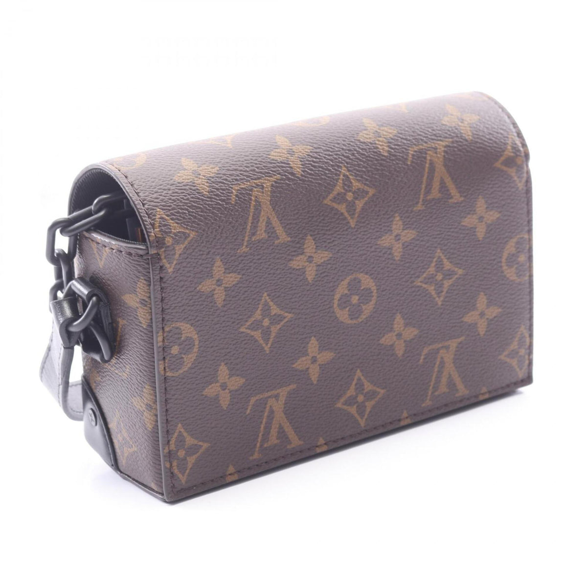 Louis Vuitton Black Brown Pvc Coated Canvas Leather Handbag Shoulder Bag (Pre-Owned)