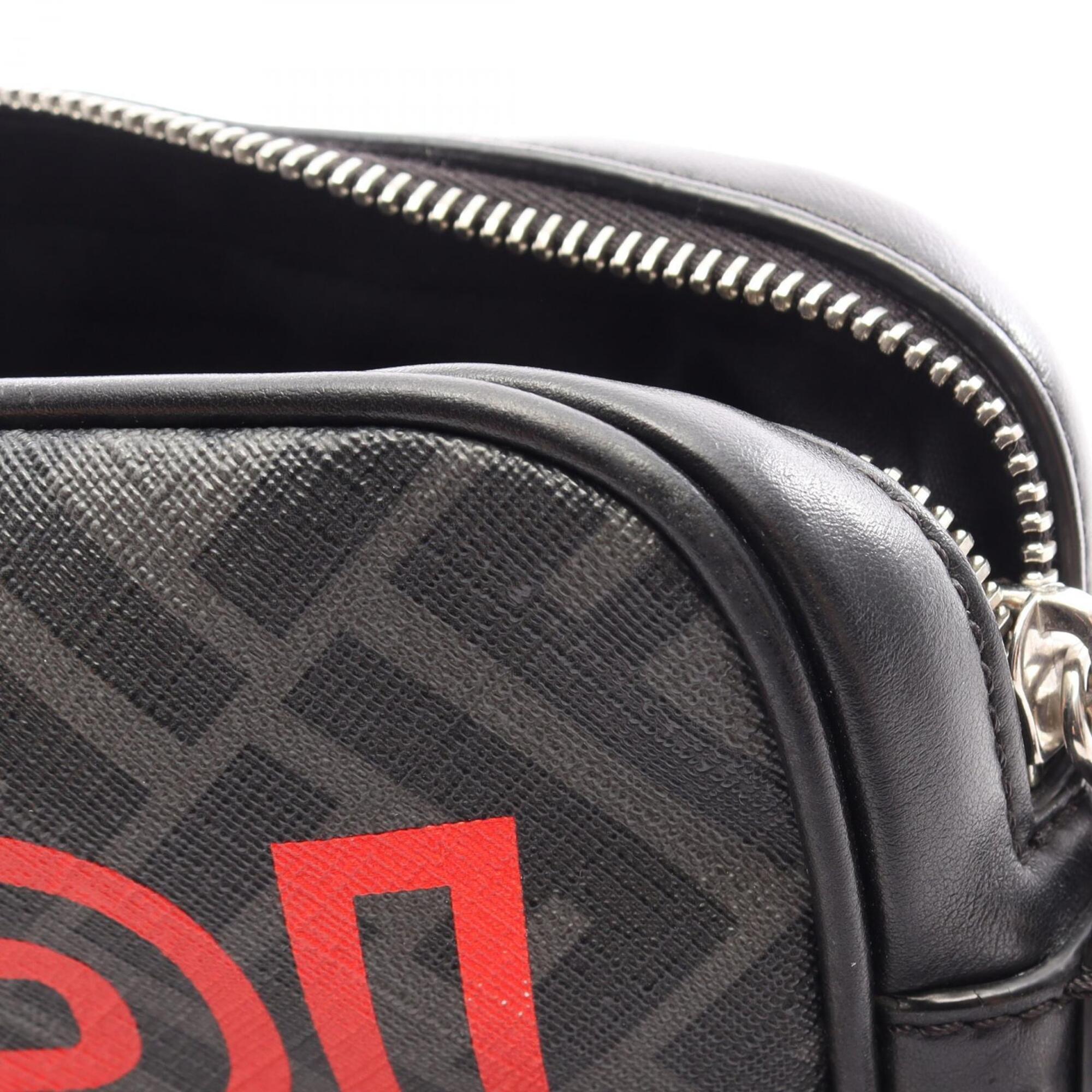 Fendi Black Gray Multi-Color Coated Canvas Leather Handbag Shoulder Bag (Pre-Owned)