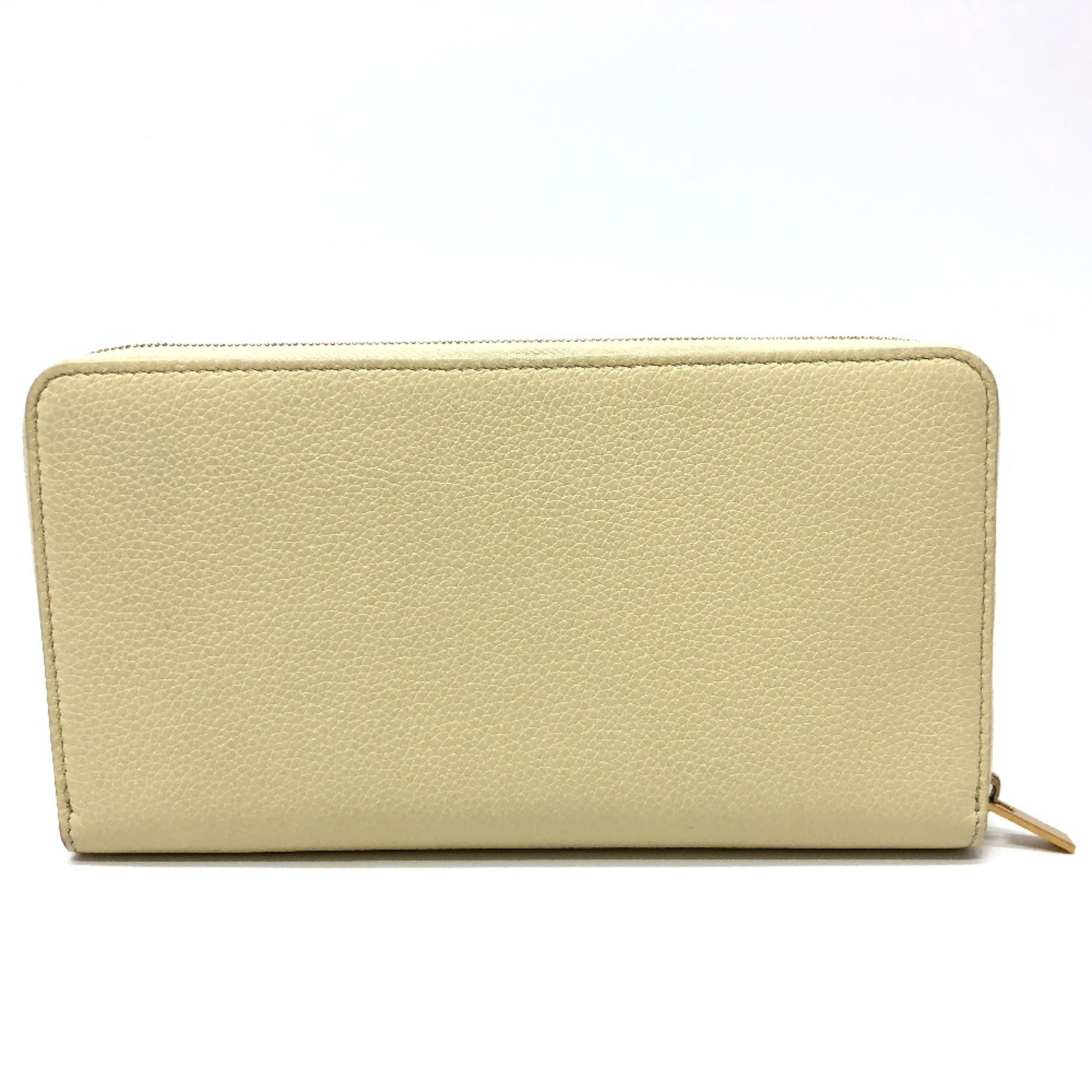 Celine Beige Leather Long Wallet (Bi-Fold) (Pre-Owned)