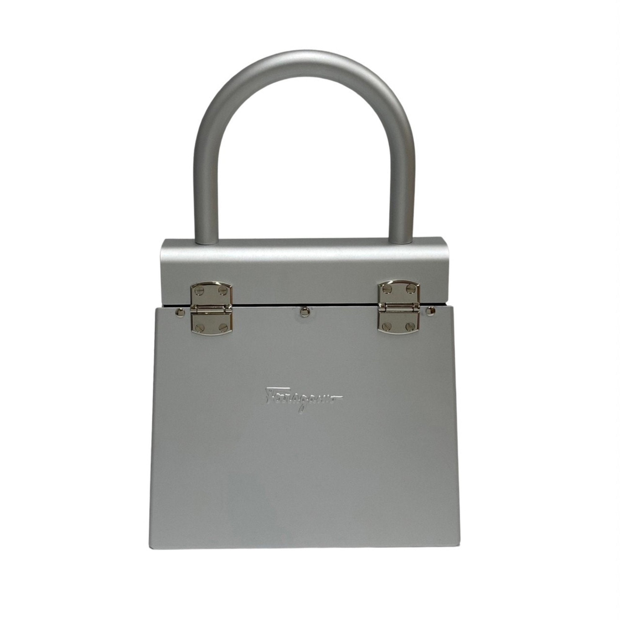 Salvatore Ferragamo Silver Aluminum Handbag (Pre-Owned)