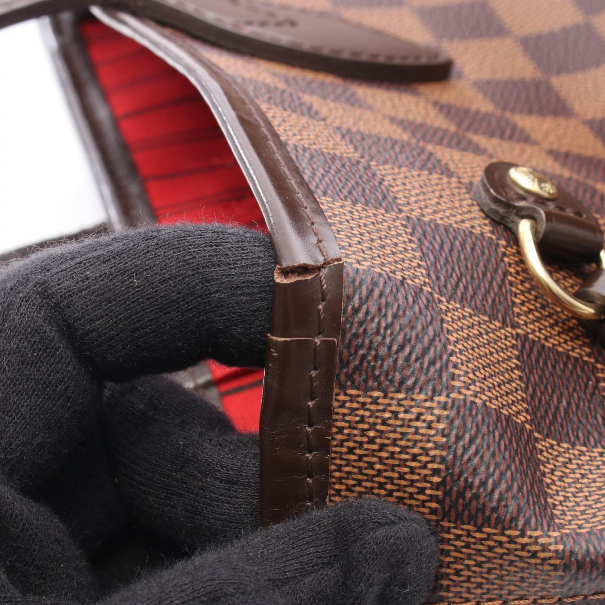 Louis Vuitton Brown Coated Canvas Leather Handbag Tote Bag (Pre-Owned)