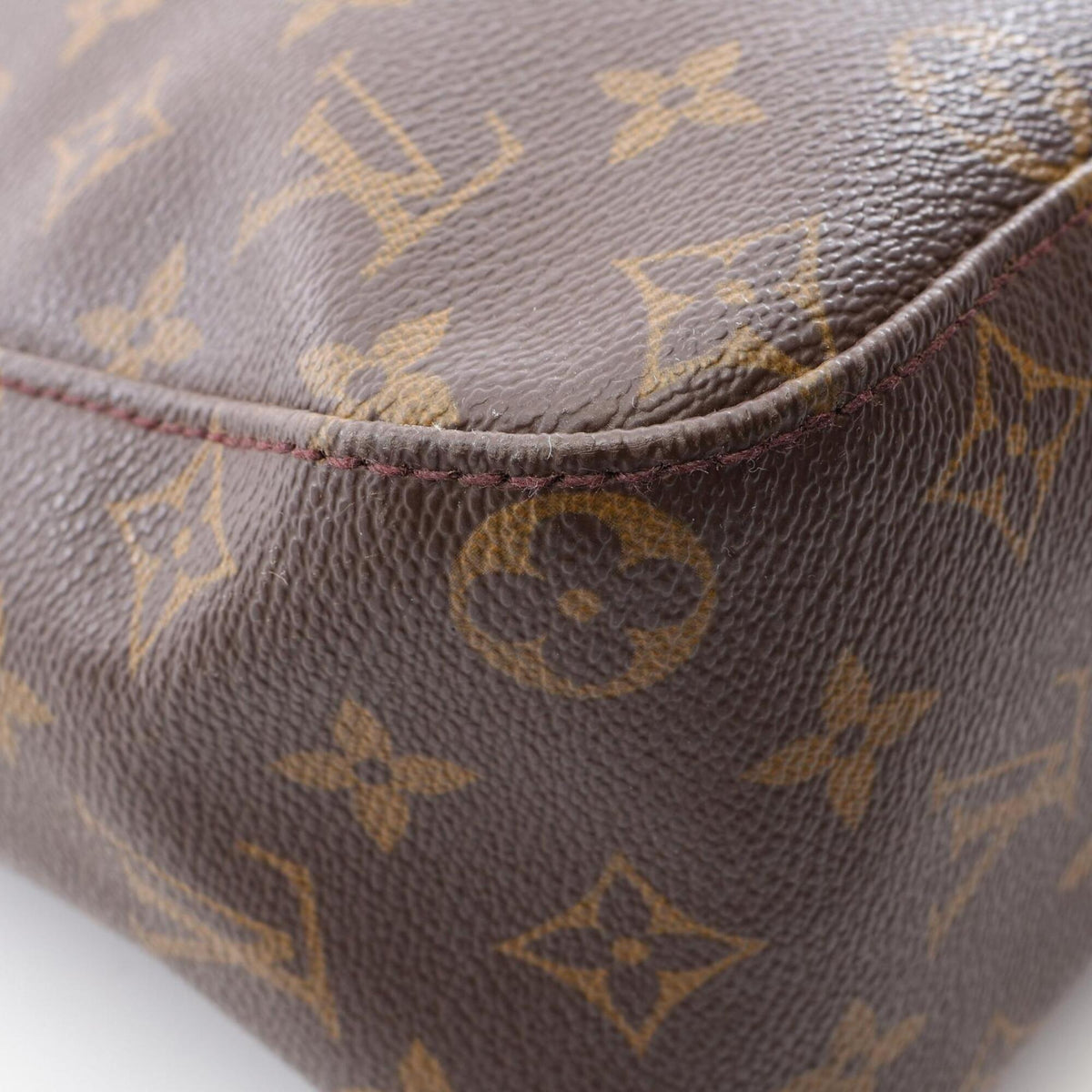 Louis Vuitton Brown Coated Canvas Leather Handbag Shoulder Bag (Pre-Owned)
