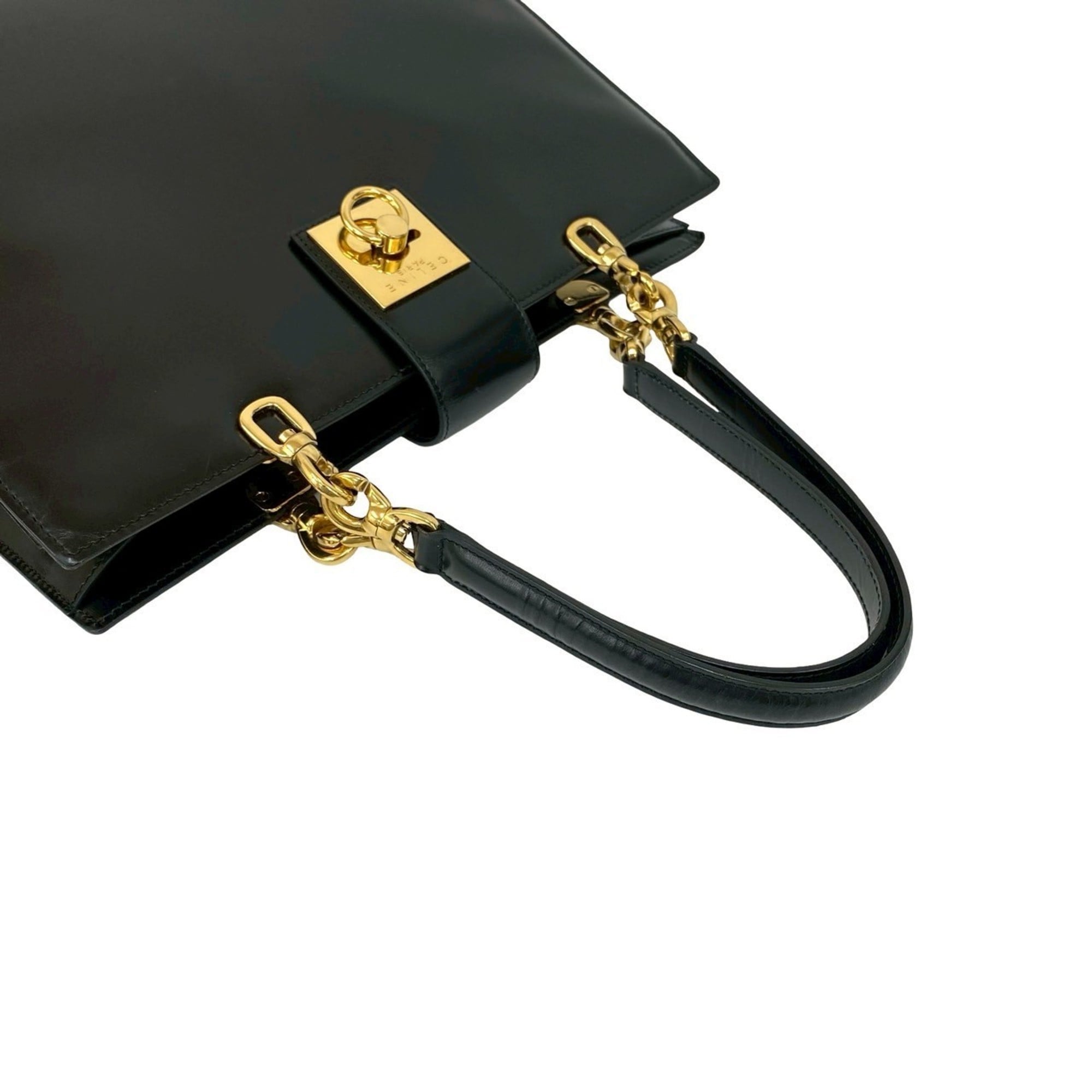 Celine Black Leather Handbag Tote Bag (Pre-Owned)