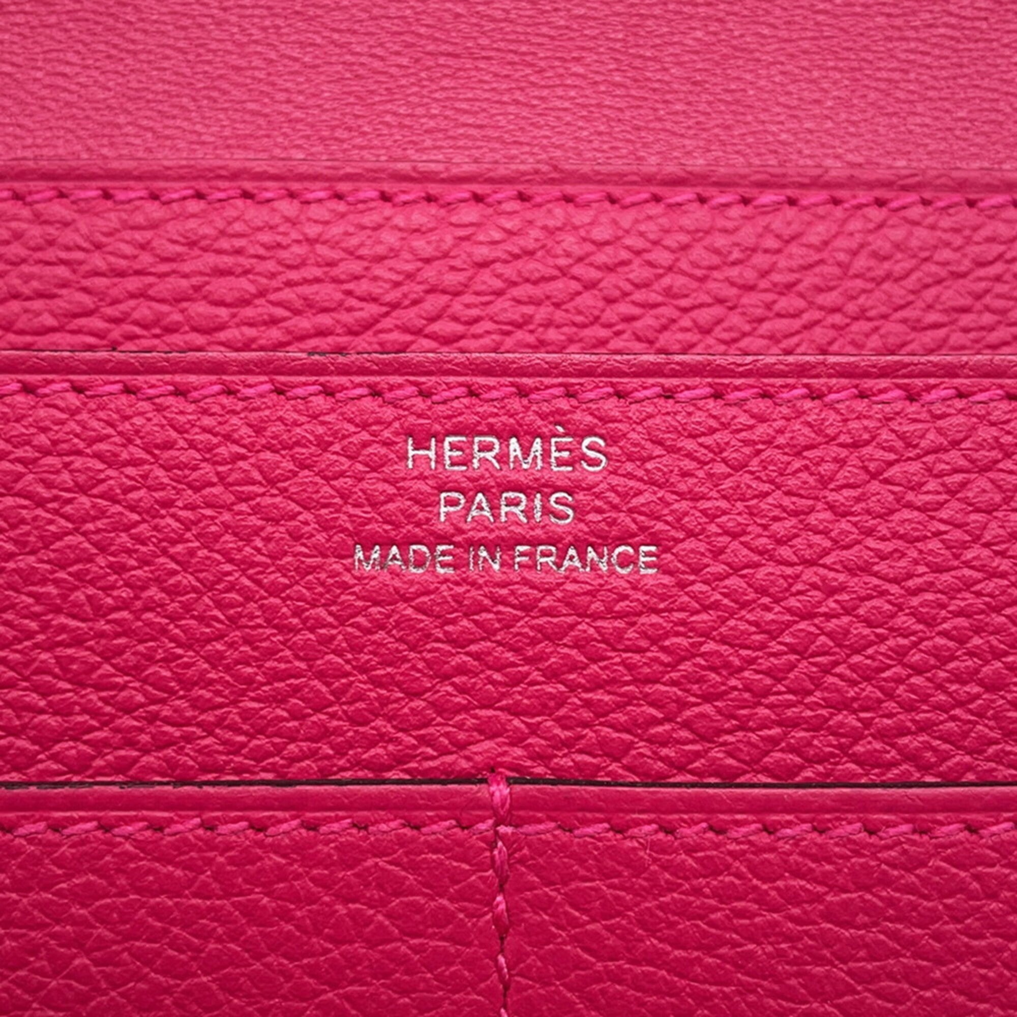 Hermes Pink Togo Leather Long Wallet (Bi-Fold) (Pre-Owned)