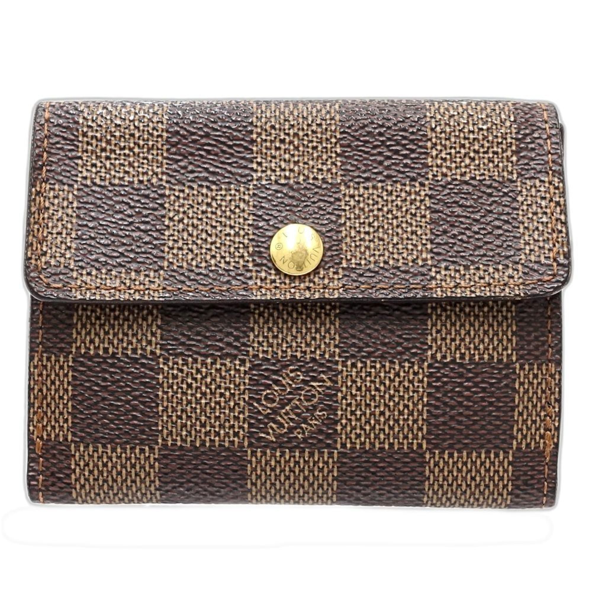 Louis Vuitton Damier Canvas Ebene Damier Canvas Wallet (Bi-Fold) (Pre-Owned)