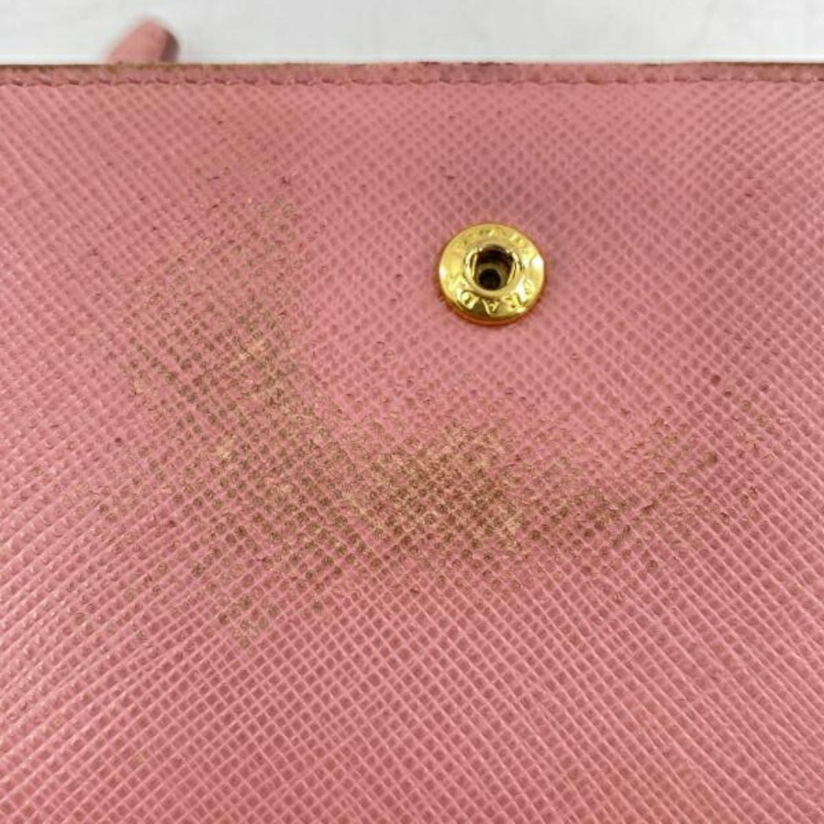 Prada Pink Saffiano Triangle Wallet (Bi-Fold) (Pre-Owned)