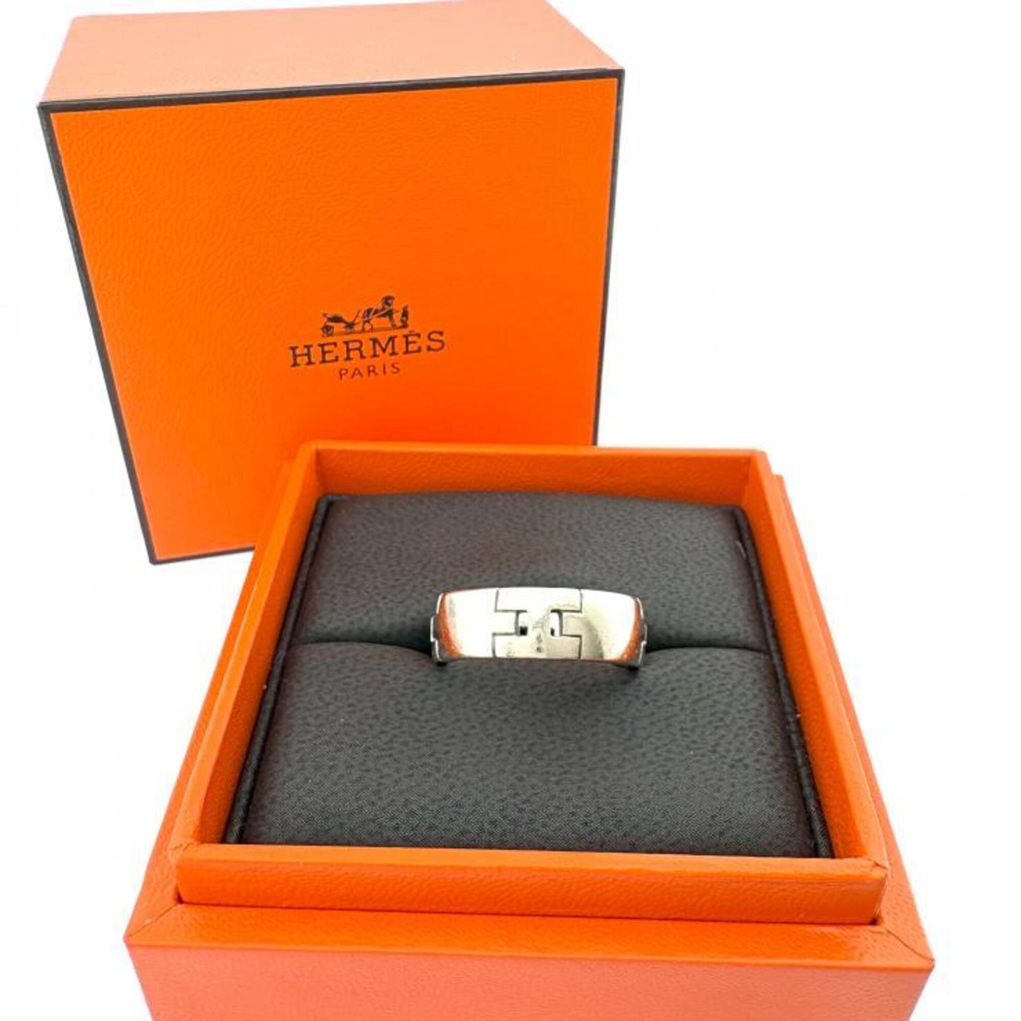 Hermes Silver White Gold (18K) Band Ring (Pre-Owned)