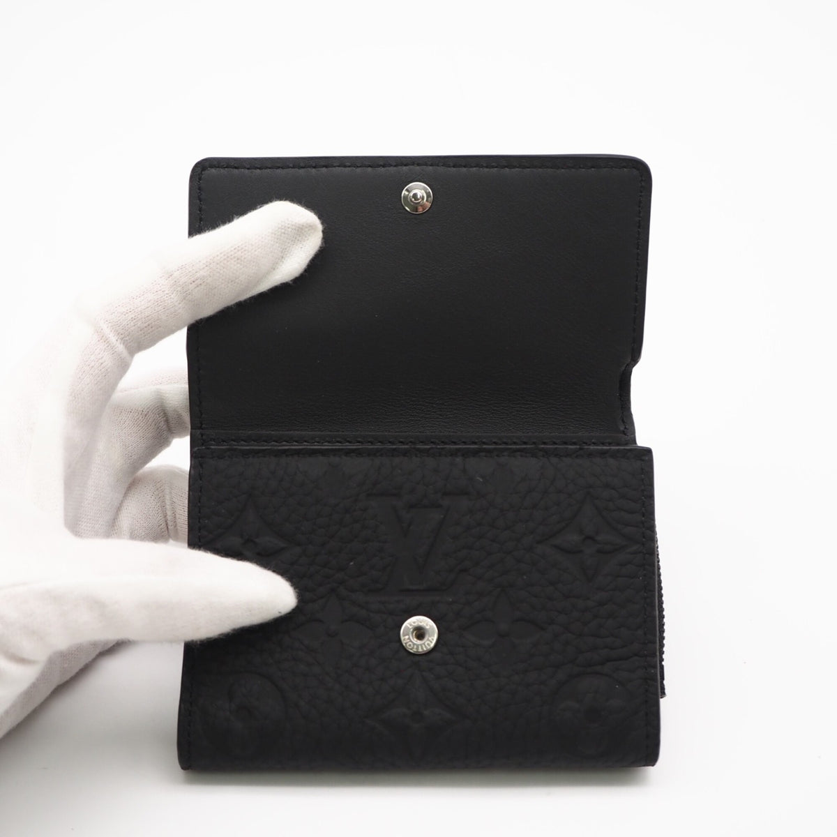 Louis Vuitton Taurillon Black Leather Wallet (Tri-Fold) (Pre-Owned)