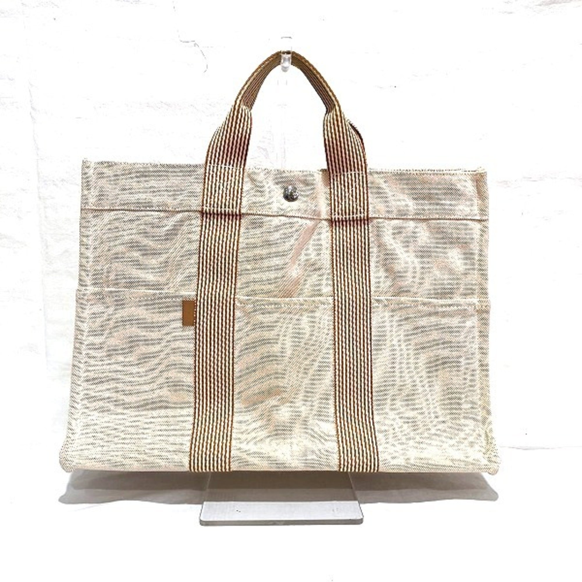Hermes New Fourre Tout Orange Canvas Handbag Tote Bag (Pre-Owned)