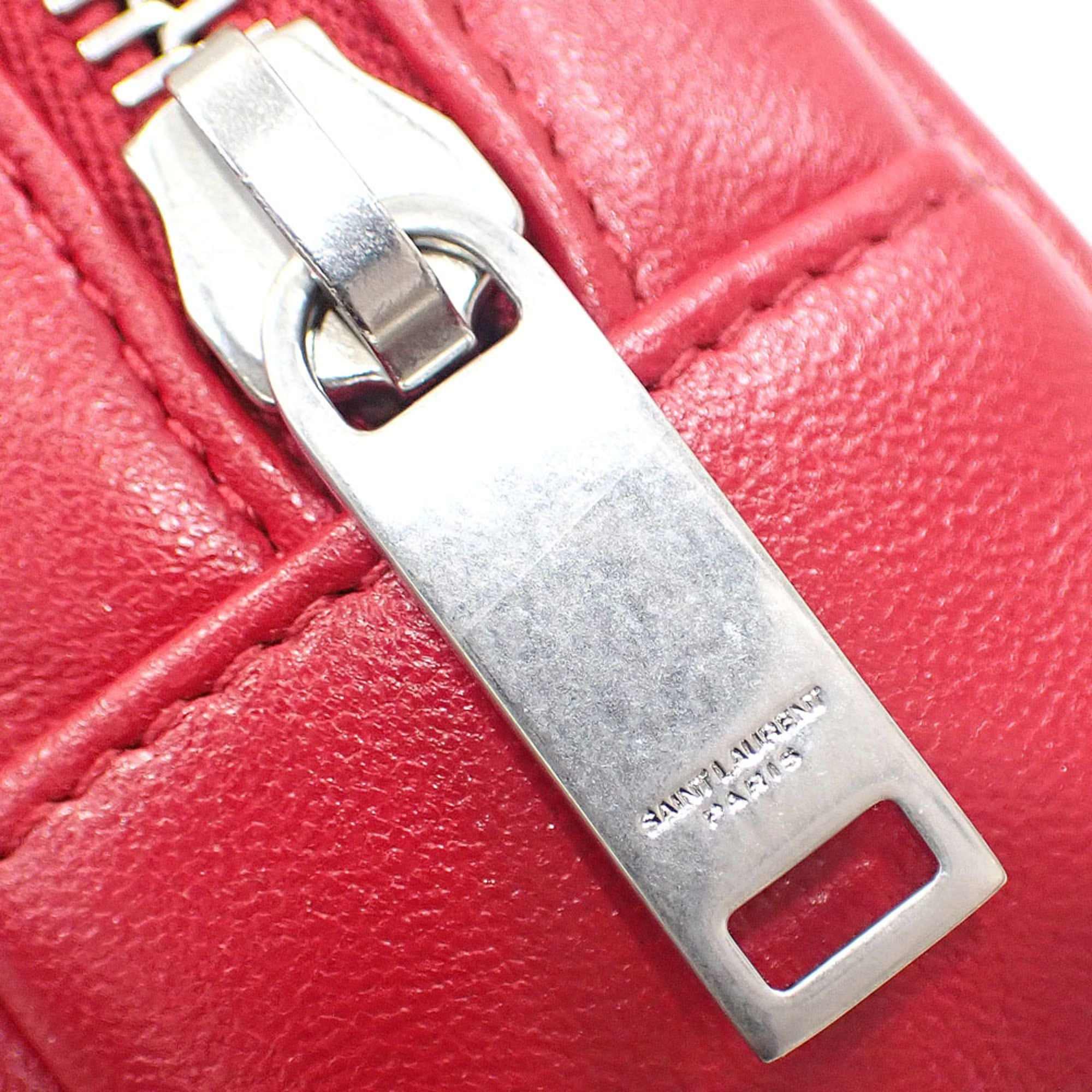 Saint Laurent Red Color Leather Pouch (Pre-Owned)