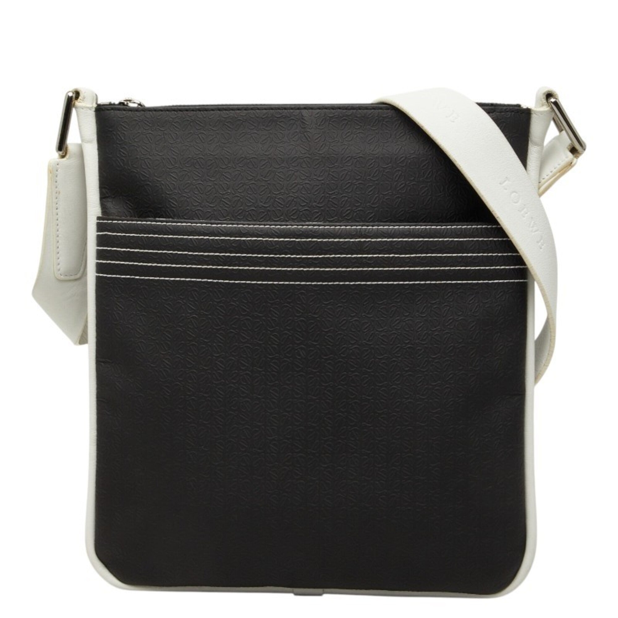 Loewe Black White Pvc Leather Shoulder Bag (Pre-Owned)