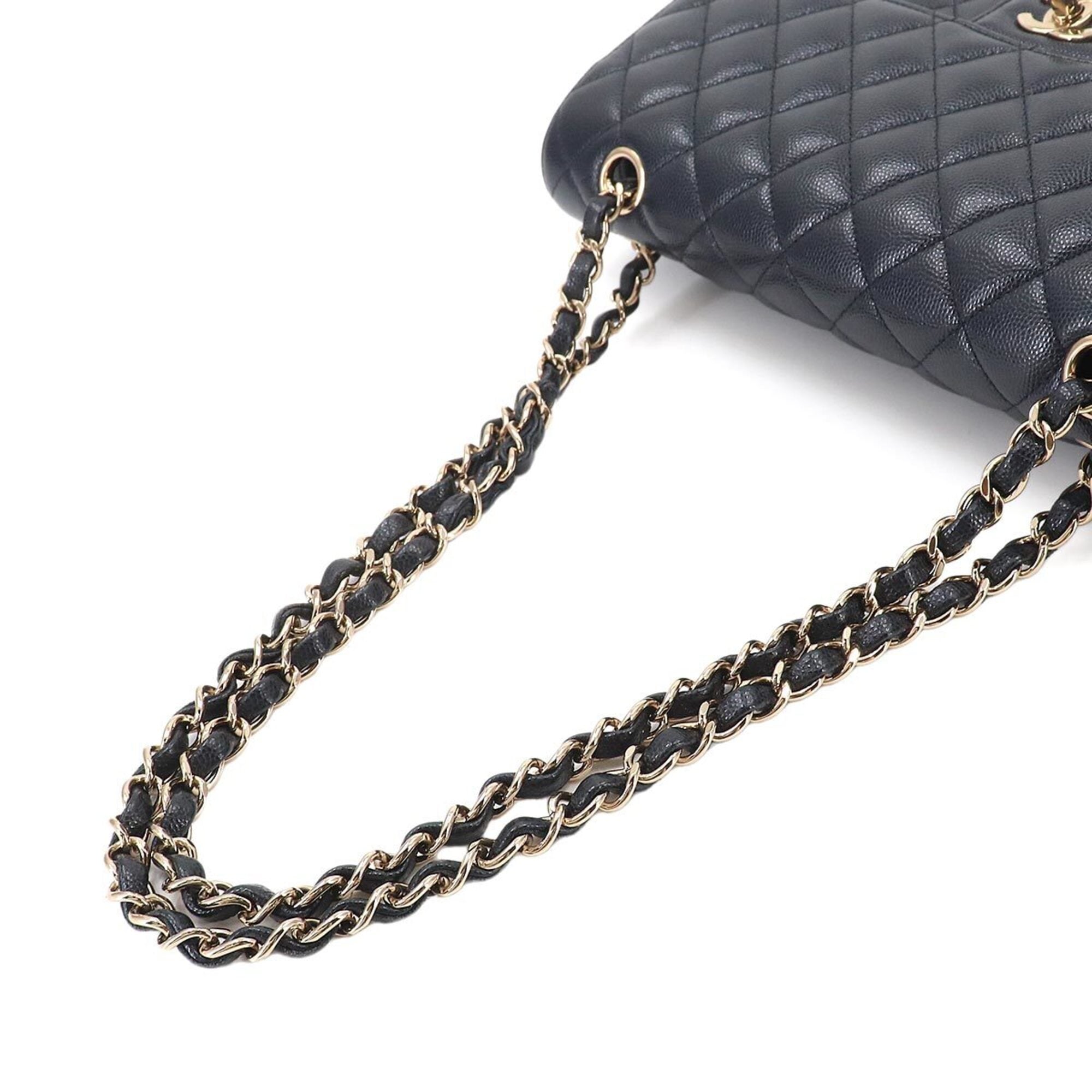 Chanel Matelasse Navy Grained Calfskin Handbag Shoulder Bag (Pre-Owned)