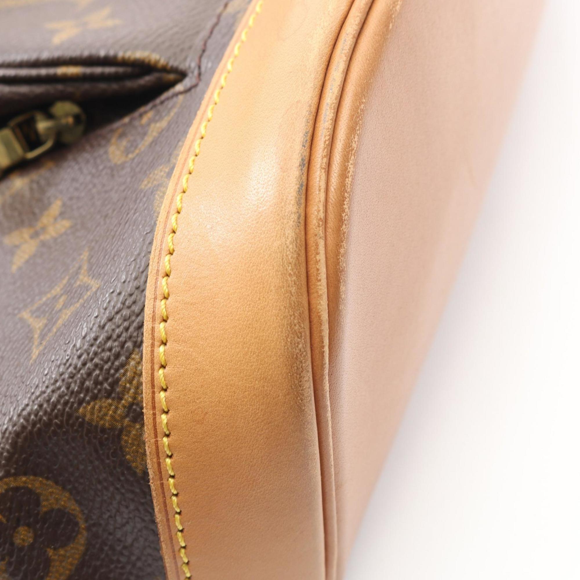 Louis Vuitton Brown Monogram Coated Canvas Leather Backpack Handbag (Pre-Owned)