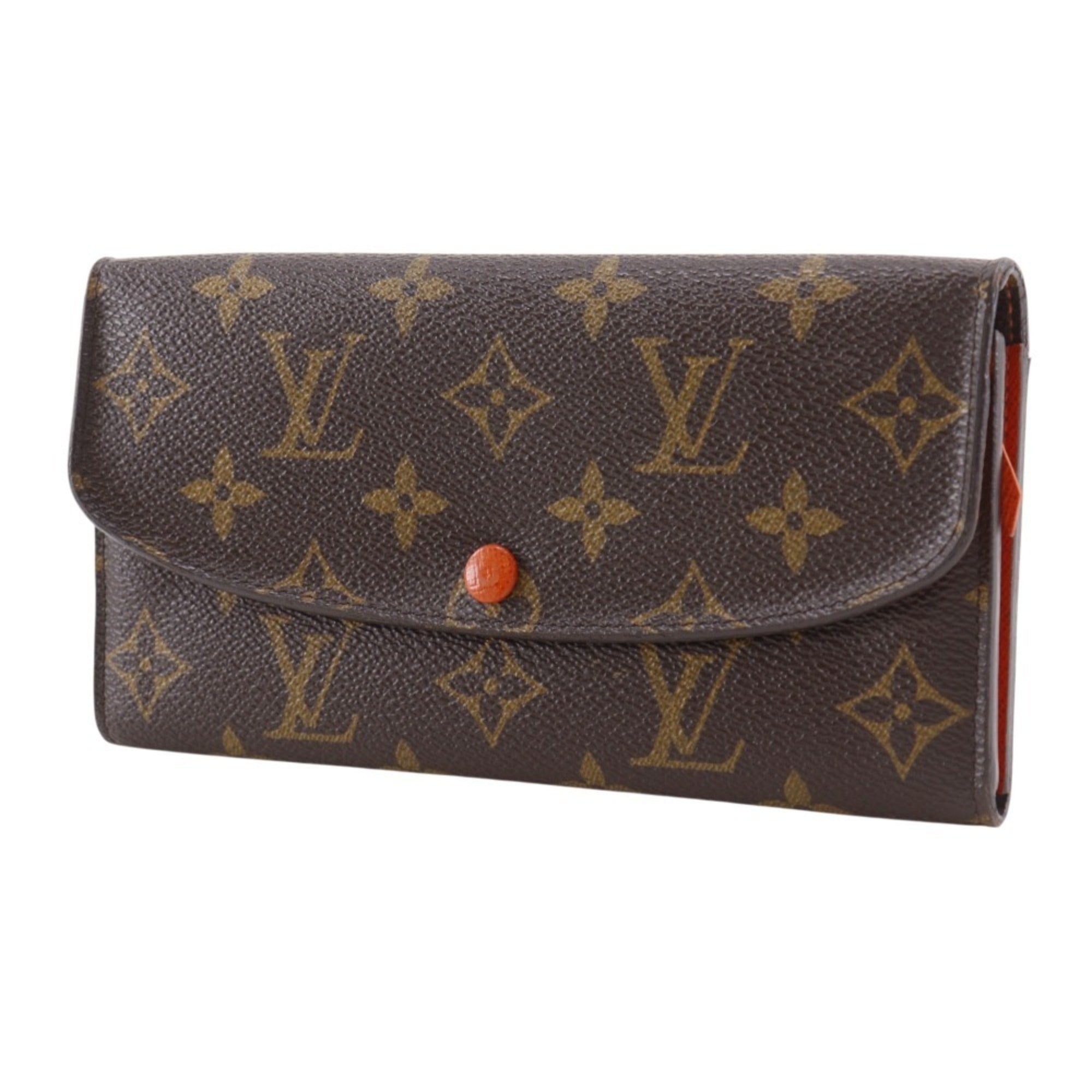Louis Vuitton Brown Monogram Orange Monogram Long Wallet (Bi-Fold) (Pre-Owned)