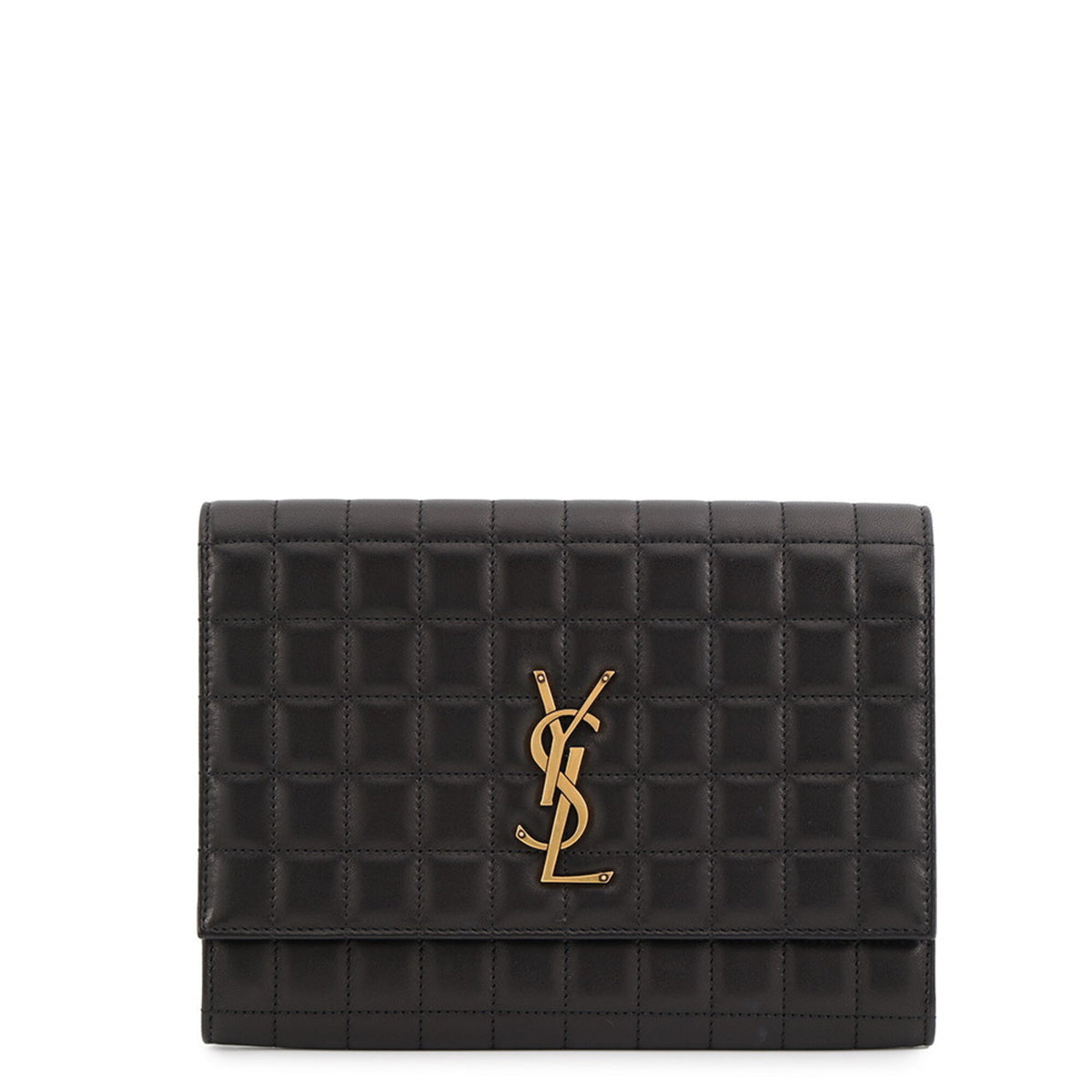 Yves Saint Laurent Black Leather Clutch Bag (Pre-Owned)