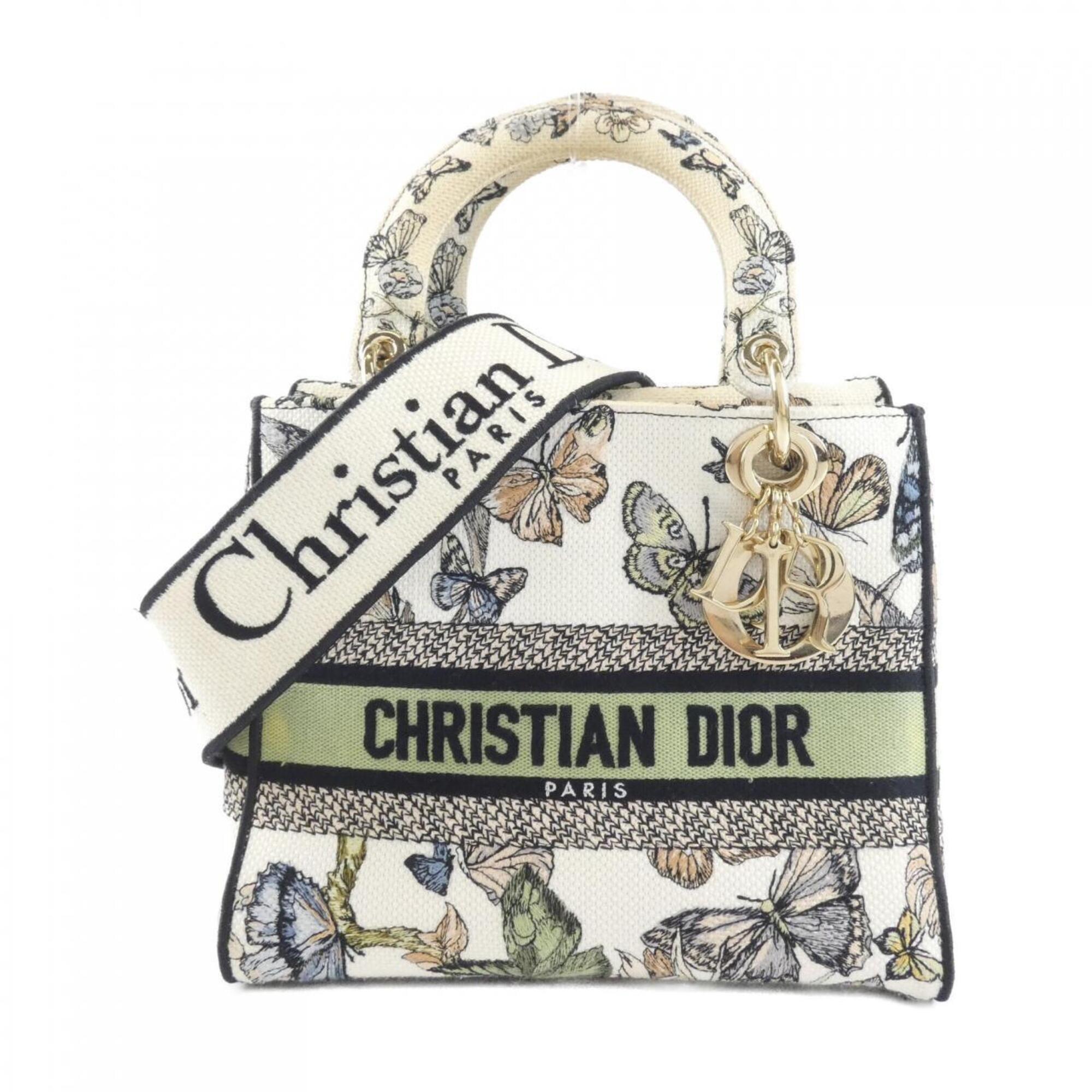 Christian Dior Multi-Color White Canvas Handbag (Pre-Owned)