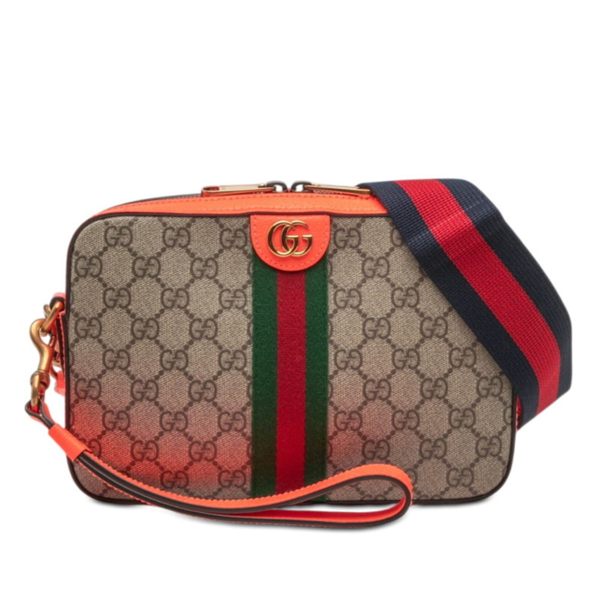 Gucci Beige Orange Pvc Leather Shoulder Bag (Pre-Owned)