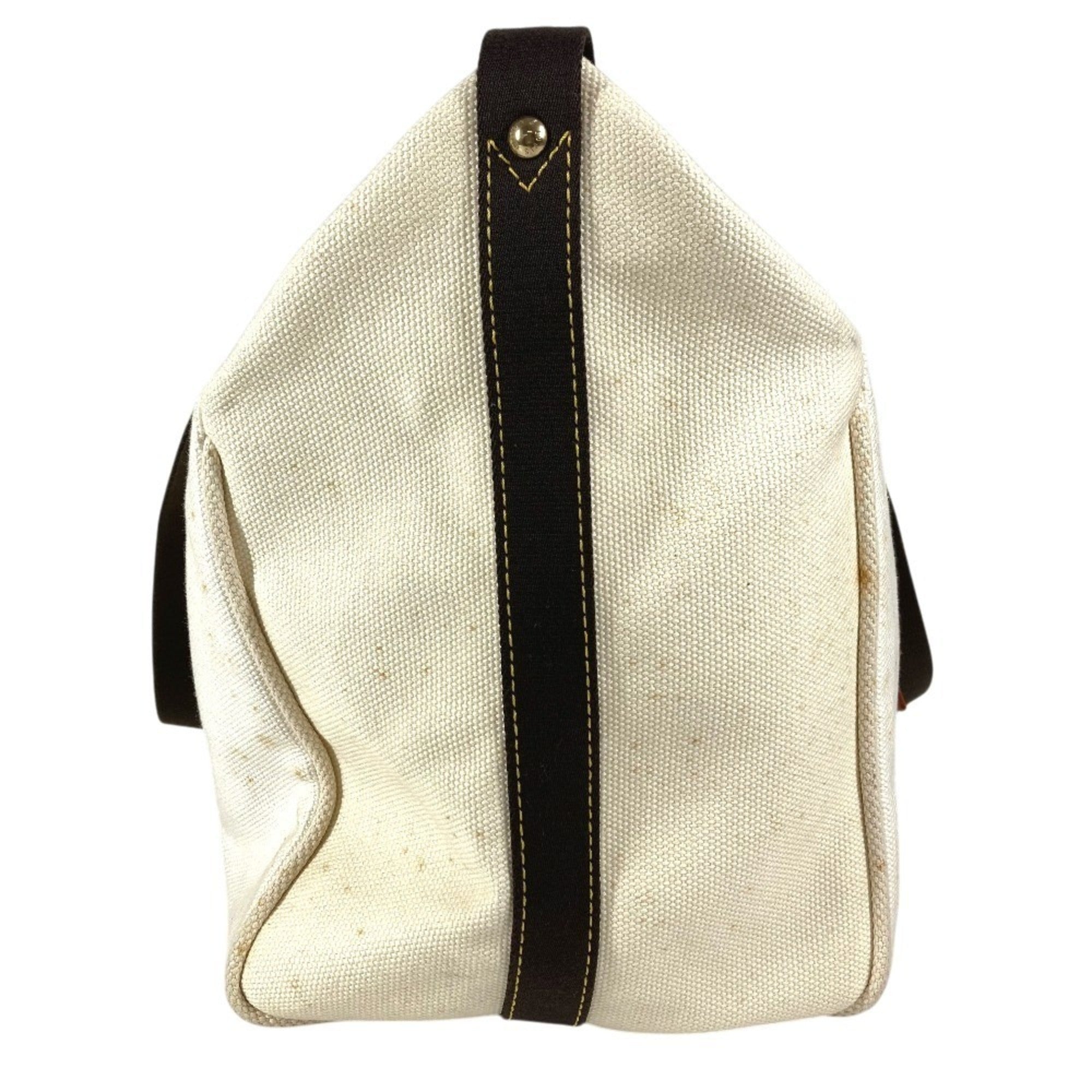 Louis Vuitton Brown White Canvas Boston Bag Shoulder Bag Tote Bag (Pre-Owned)