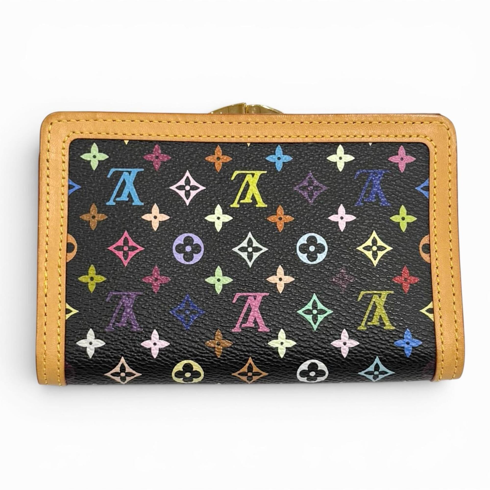 Louis Vuitton Noir Leather Wallet (Bi-Fold) (Pre-Owned)