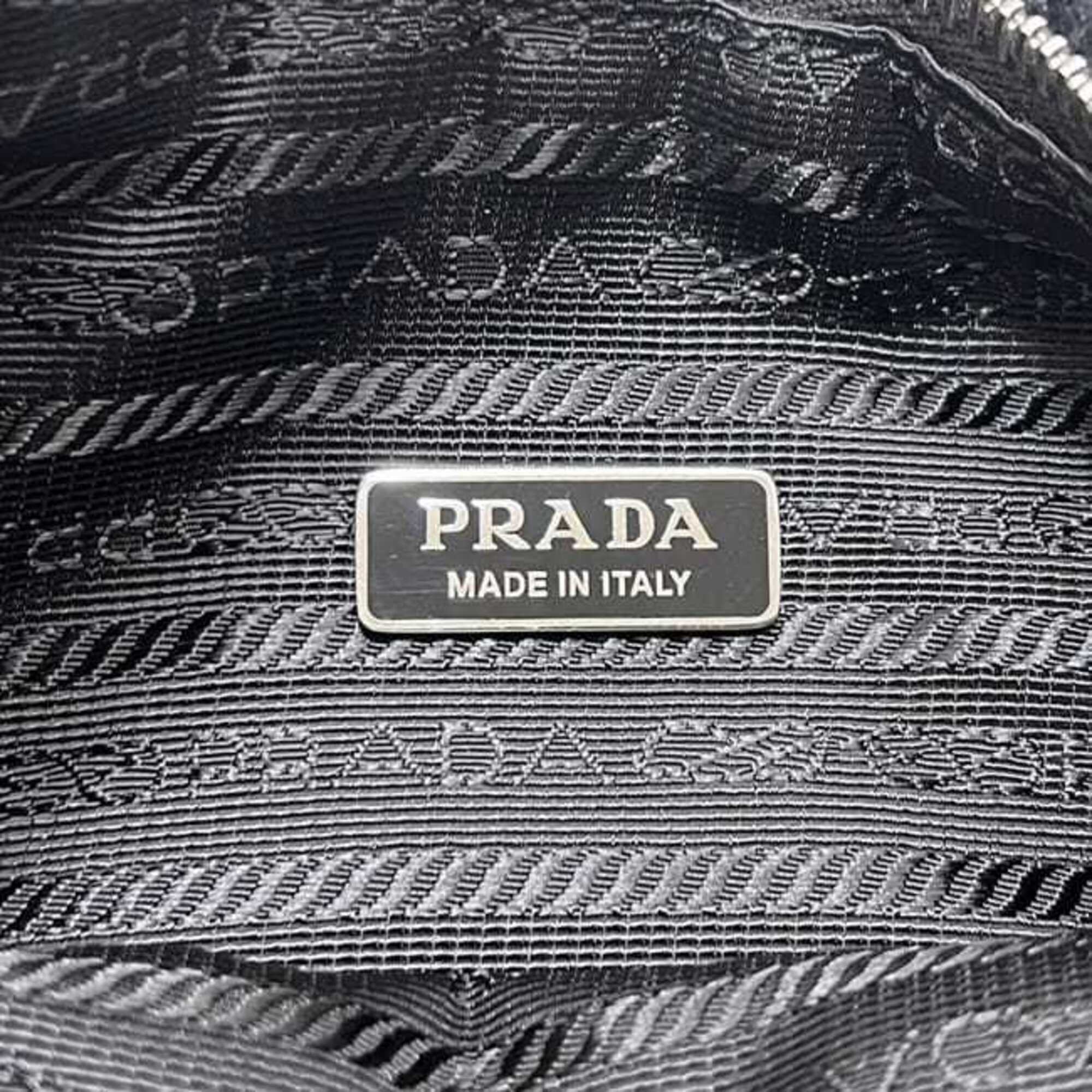Prada Black Nero Pile Fabric Handbag (Pre-Owned)