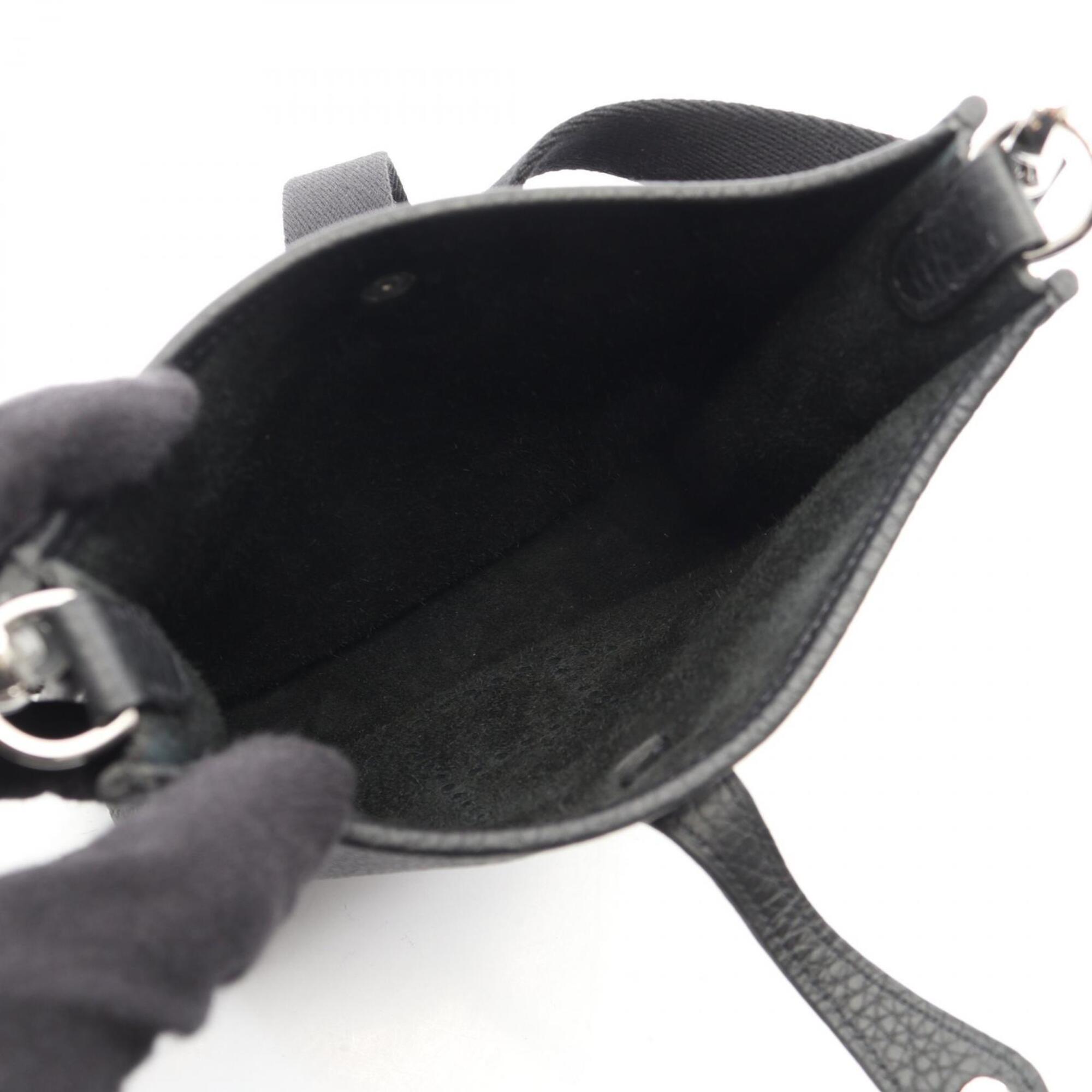 Hermes Black Taurillon Clemence Leather Handbag Shoulder Bag (Pre-Owned)