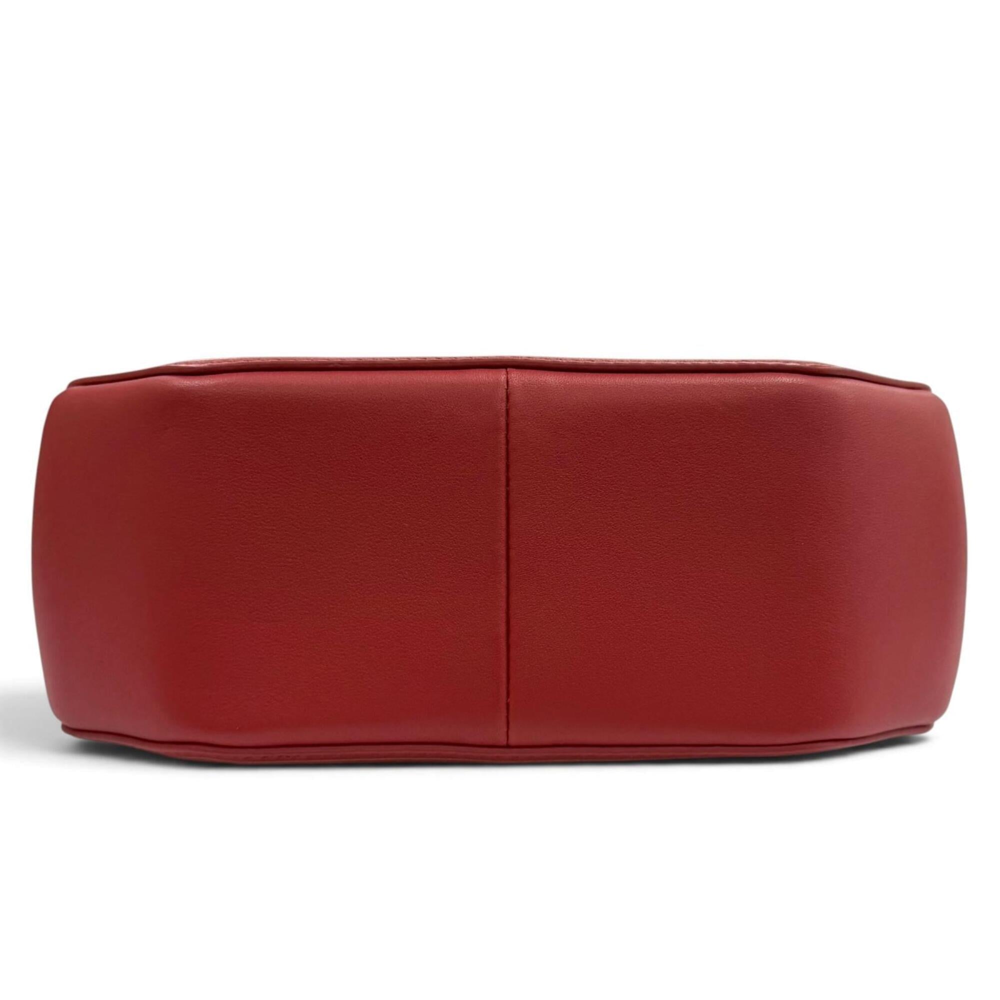 Cartier Red Color Leather Shoulder Bag (Pre-Owned)