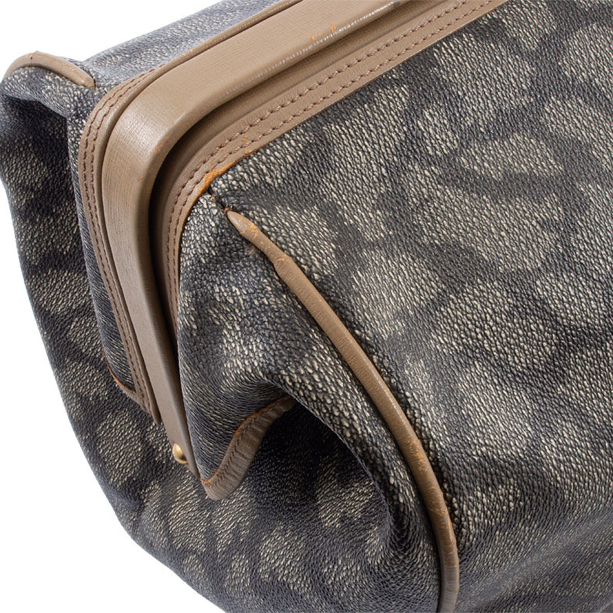 Yves Saint Laurent Beige Brown Pvc Handbag (Pre-Owned)