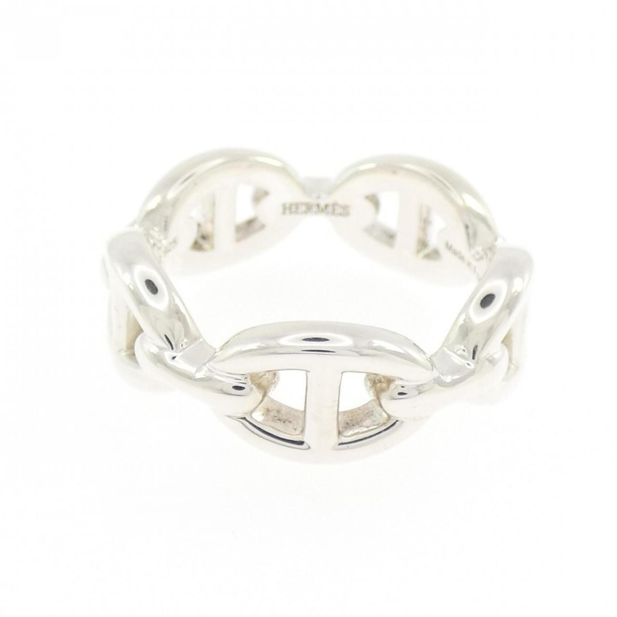 Hermes Silver 925 Band Ring (Pre-Owned)