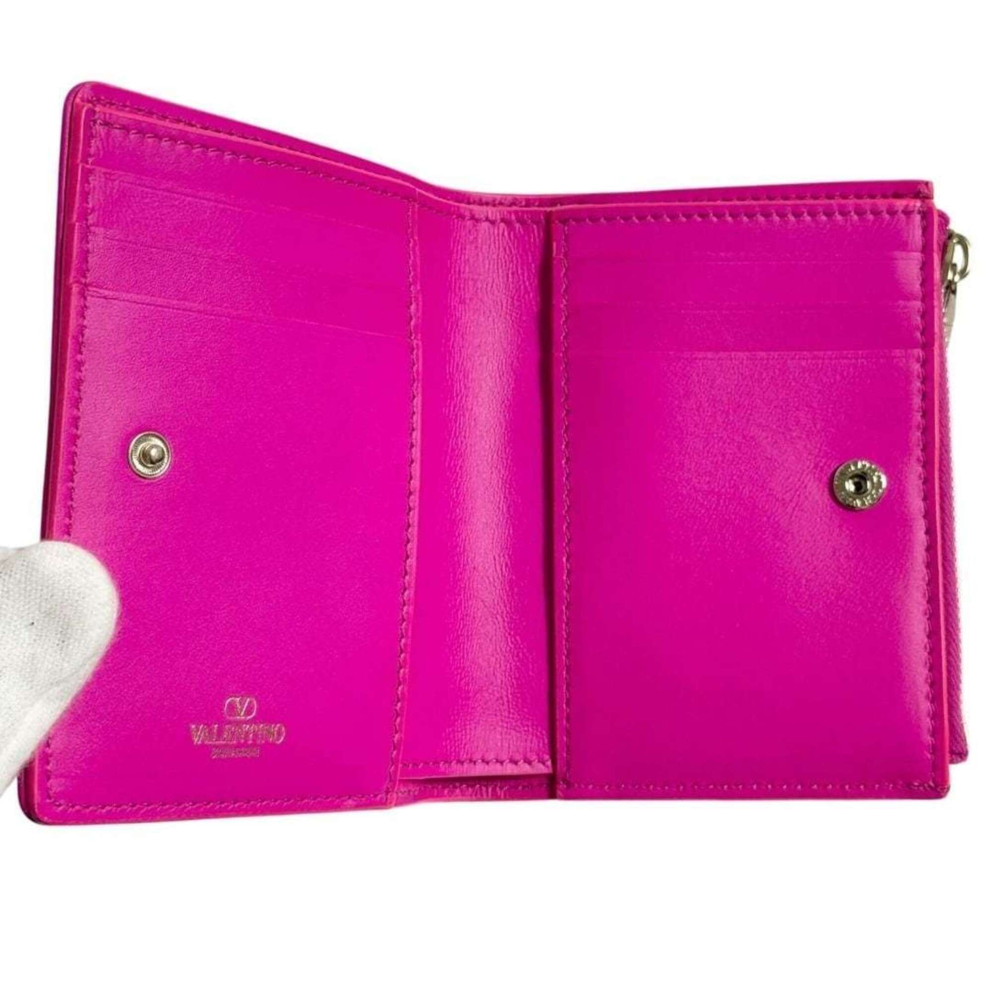 Valentino Pink Leather Coin Purse/Coin Case (Pre-Owned)