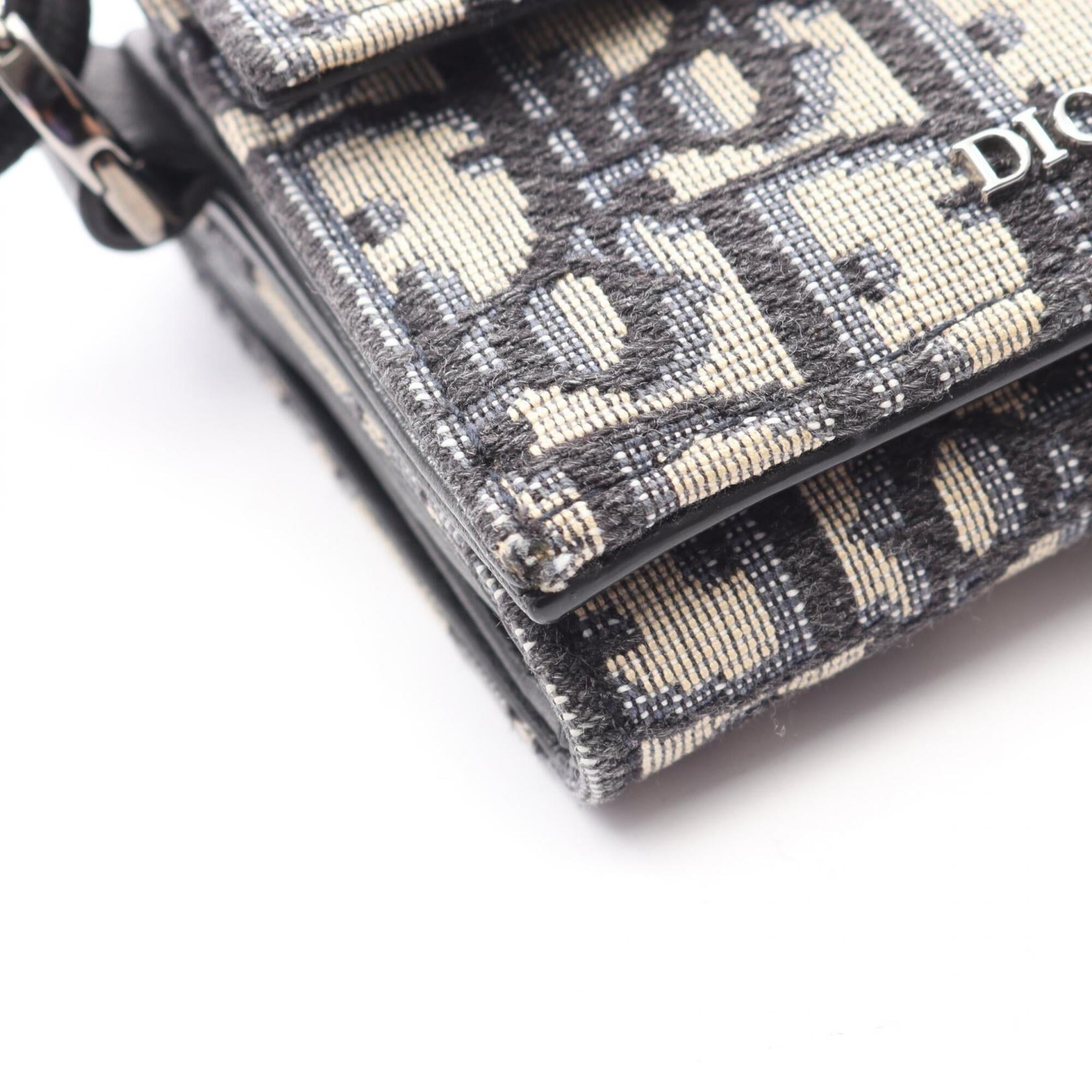 Christian Dior Beige Navy Canvas Wallet (Tri-Fold) (Pre-Owned)