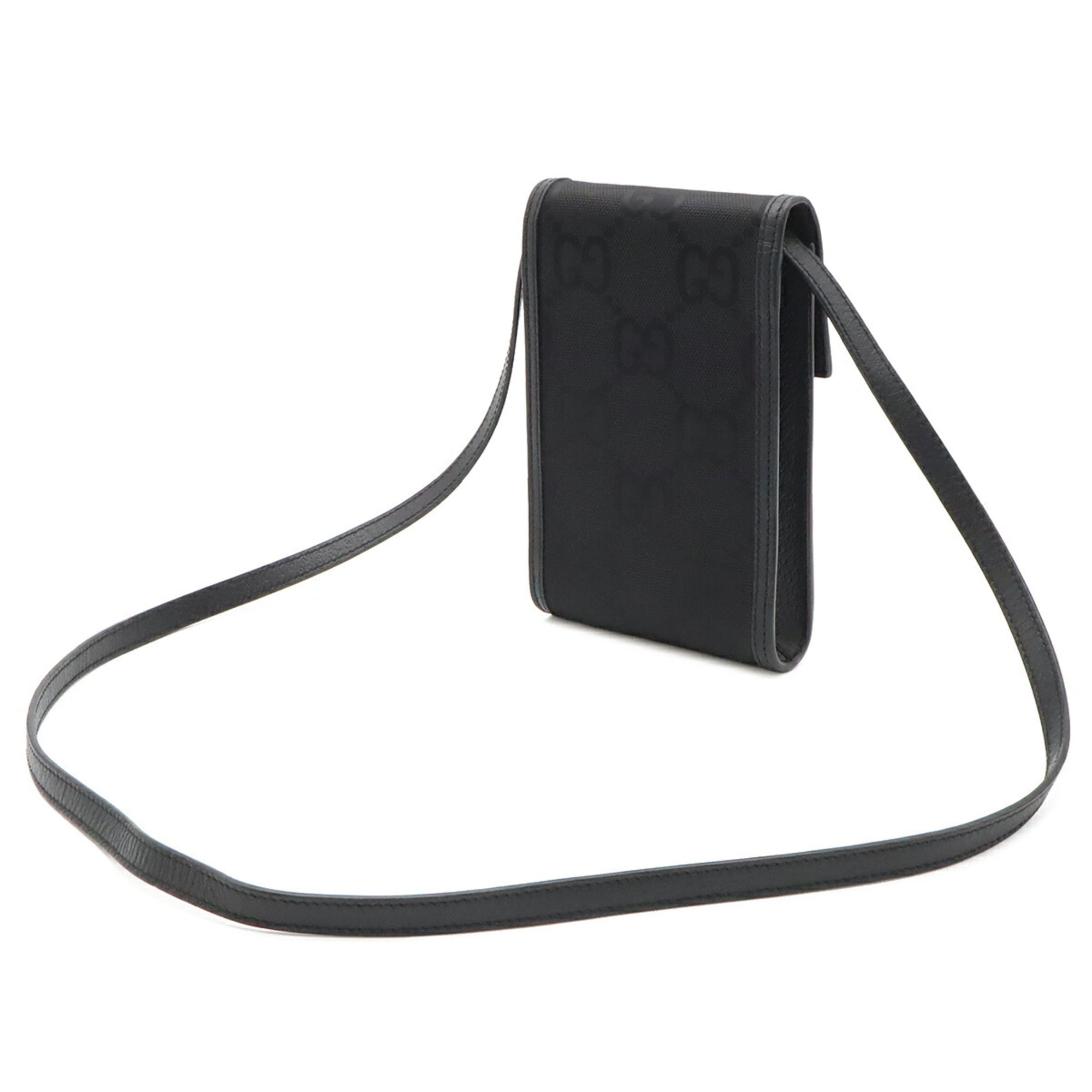Gucci Black Nylon Canvas Leather Pochette Shoulder Bag (Pre-Owned)