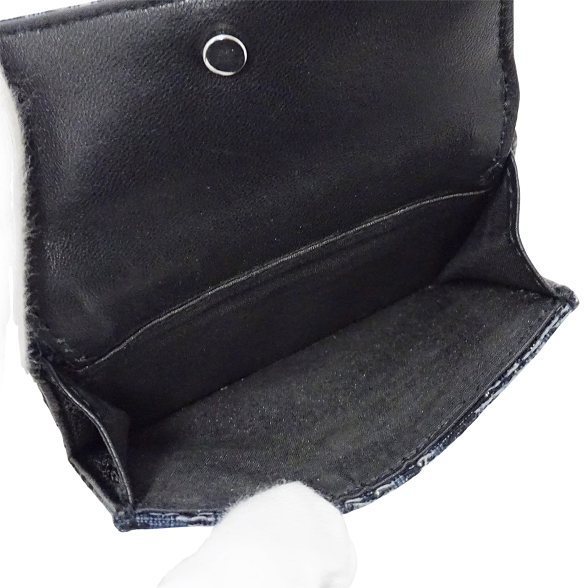 Christian Dior Navy Jacquard Wallet (Tri-Fold) (Pre-Owned)