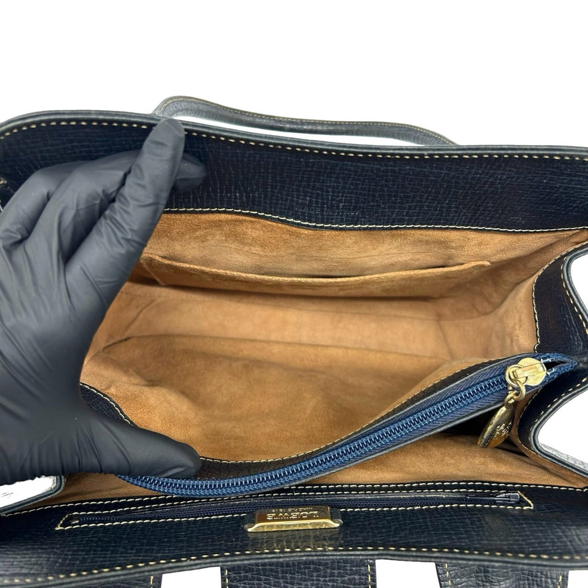 Loewe Navy Leather Handbag Tote Bag (Pre-Owned)