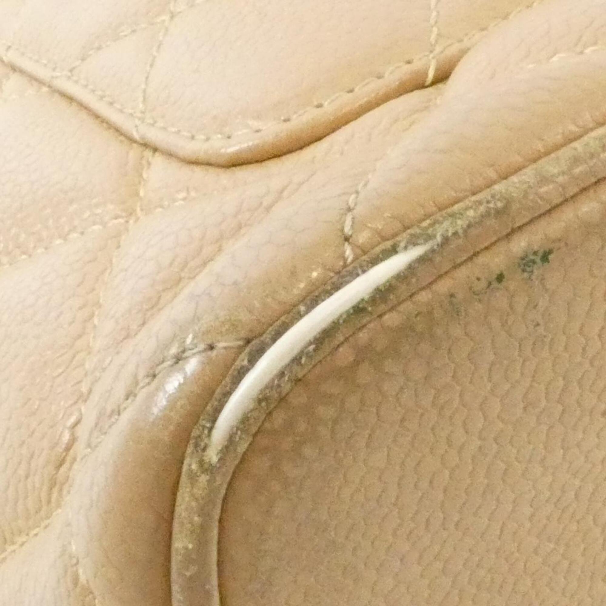 Chanel Beige Grained Calfskin Handbag (Pre-Owned)