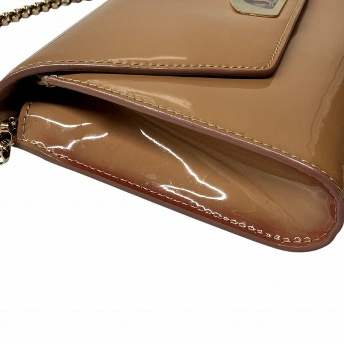 Christian Louboutin Beige Patent Leather Shoulder Bag (Pre-Owned)