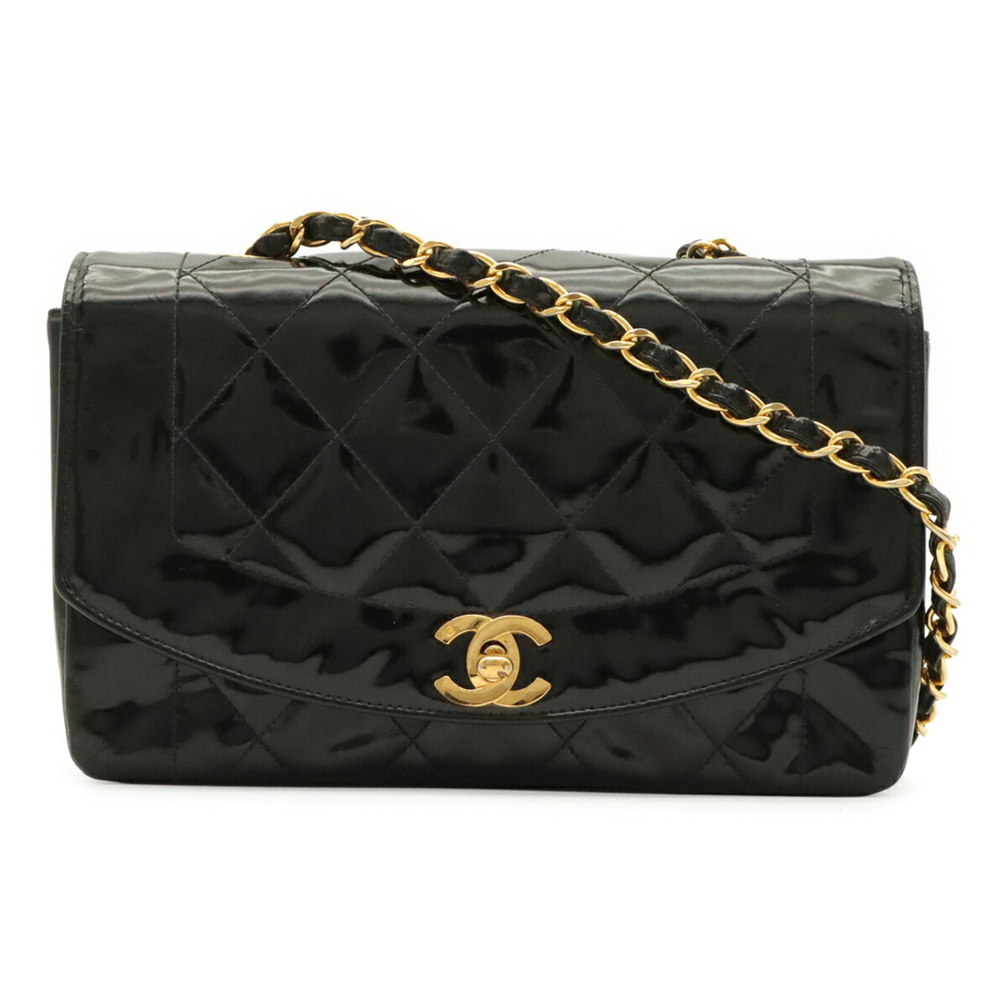 Chanel Matelasse Black Leather Shoulder Bag (Pre-Owned)