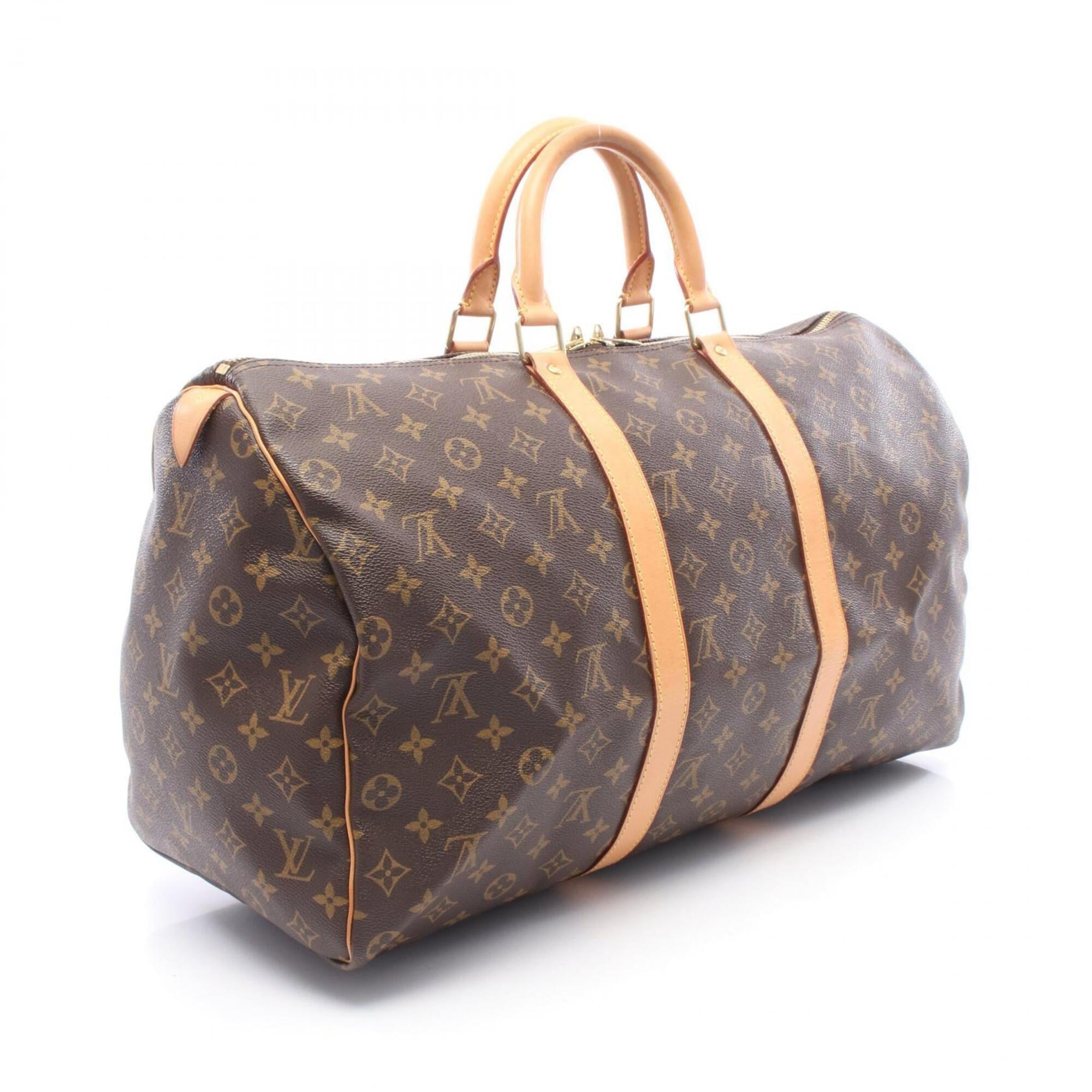 Louis Vuitton Brown Coated Canvas Pvc Monogram Leather Boston Bag Handbag (Pre-Owned)