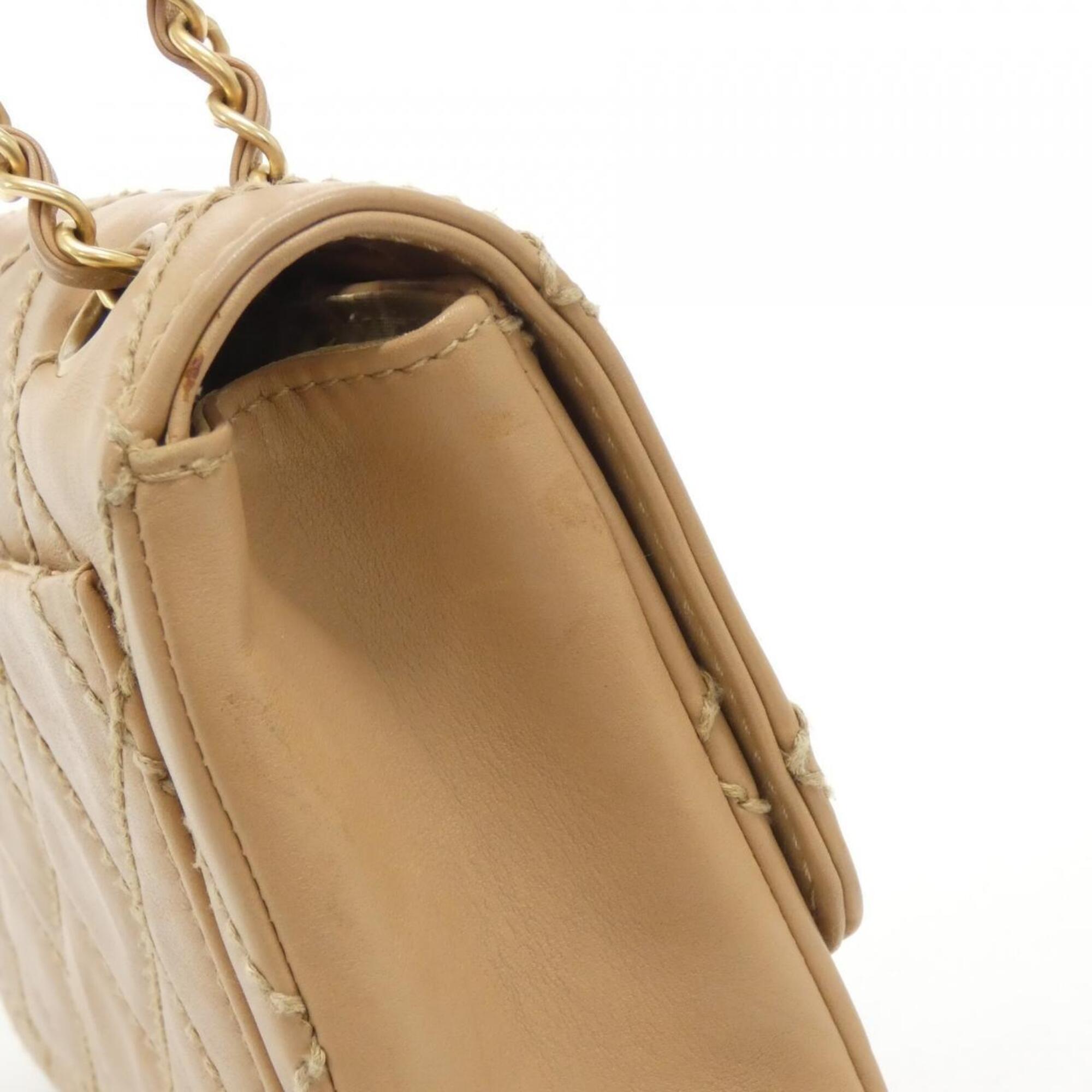 Chanel Beige Leather Shoulder Bag (Pre-Owned)