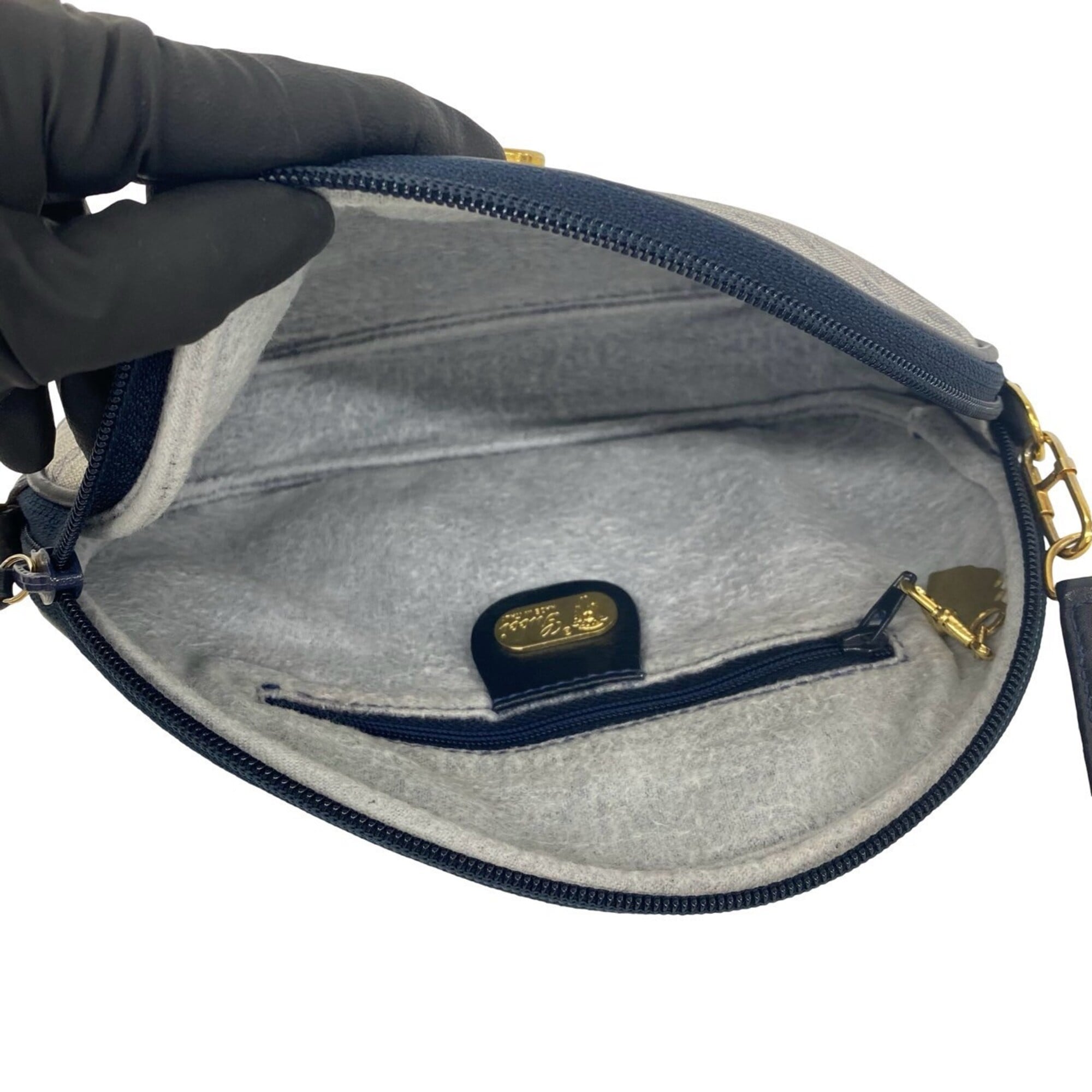 Gucci Navy Leather Pvc Pochette Shoulder Bag (Pre-Owned)