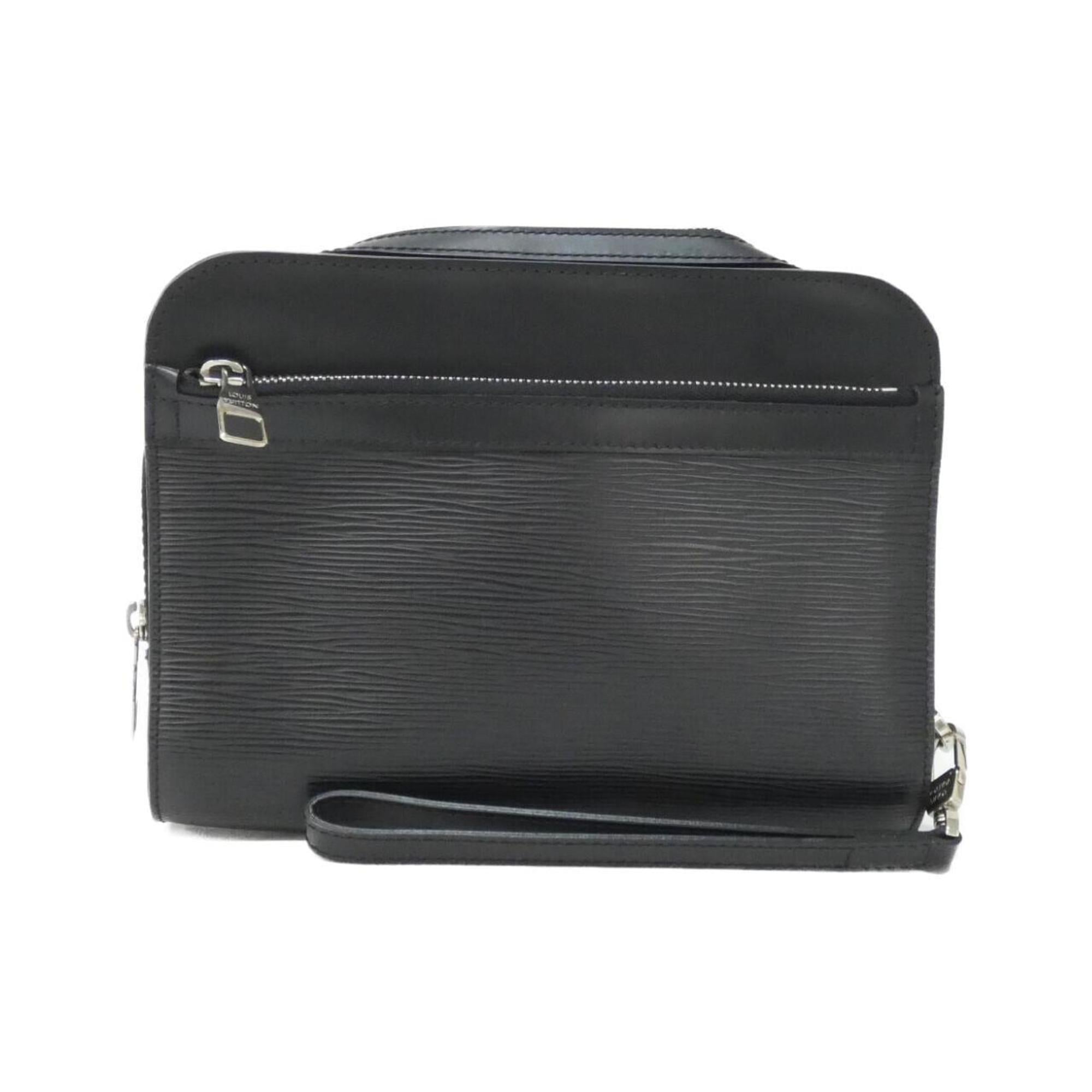 Louis Vuitton Black Leather Clutch Bag (Pre-Owned)