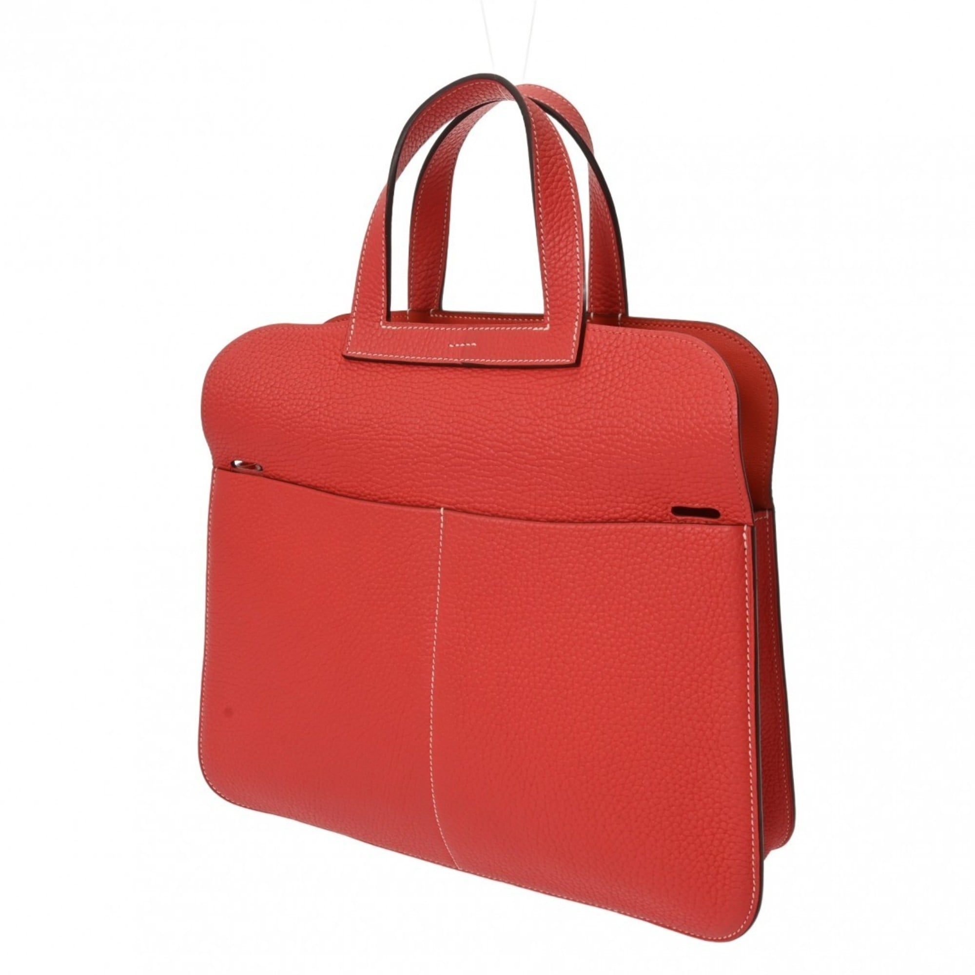 Hermes Silver Taurillon Clemence Leather Shoulder Bag (Pre-Owned)