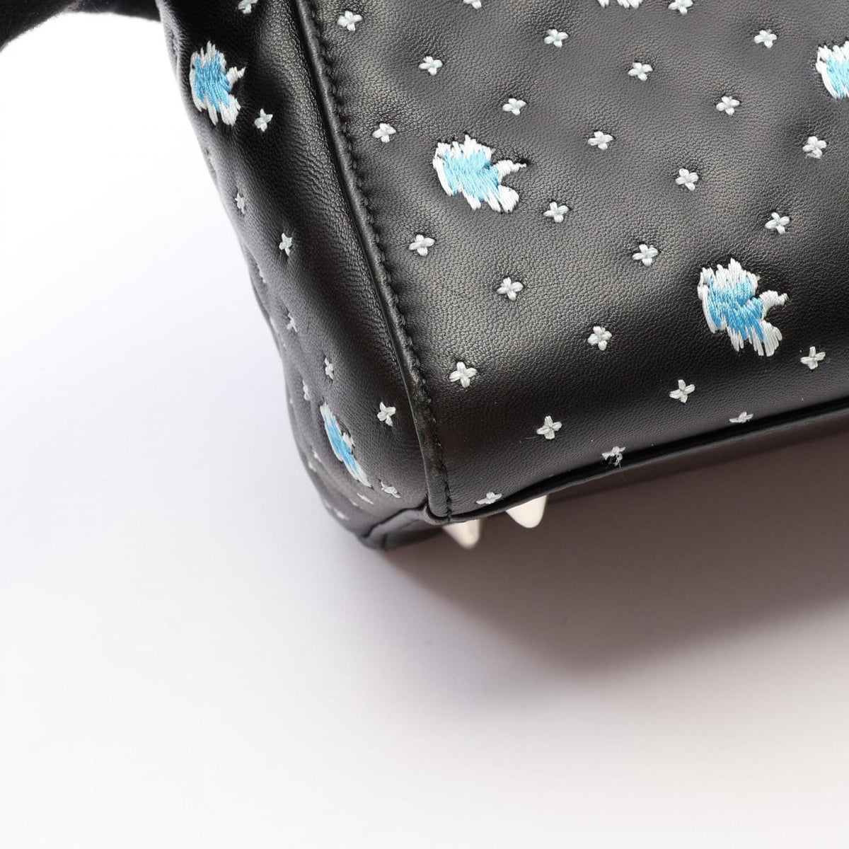 Christian Dior Black Blue White Leather Handbag (Pre-Owned)